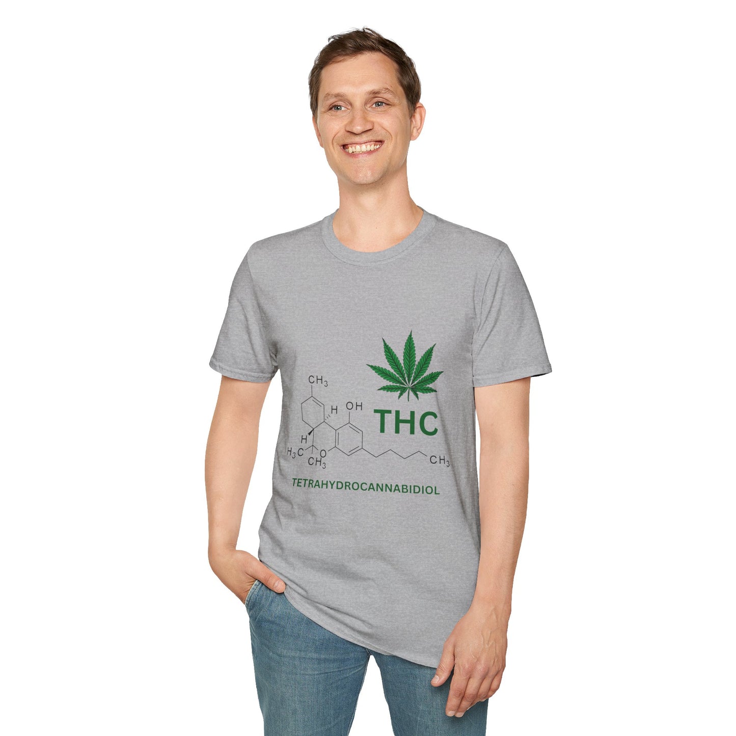 THC Molecule Unisex Softstyle T-Shirt