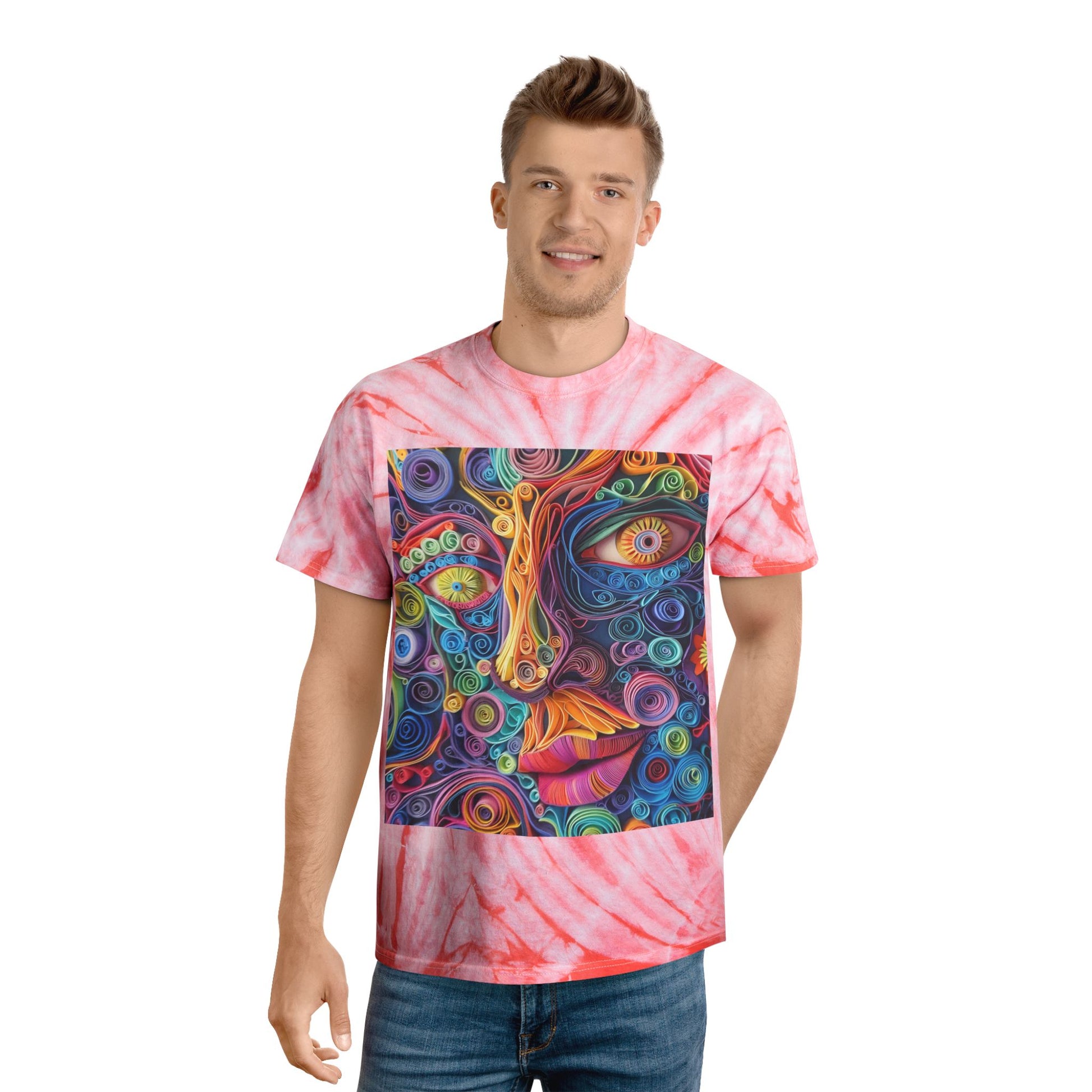 Paper Face Tie-Dye Tee, Cyclone