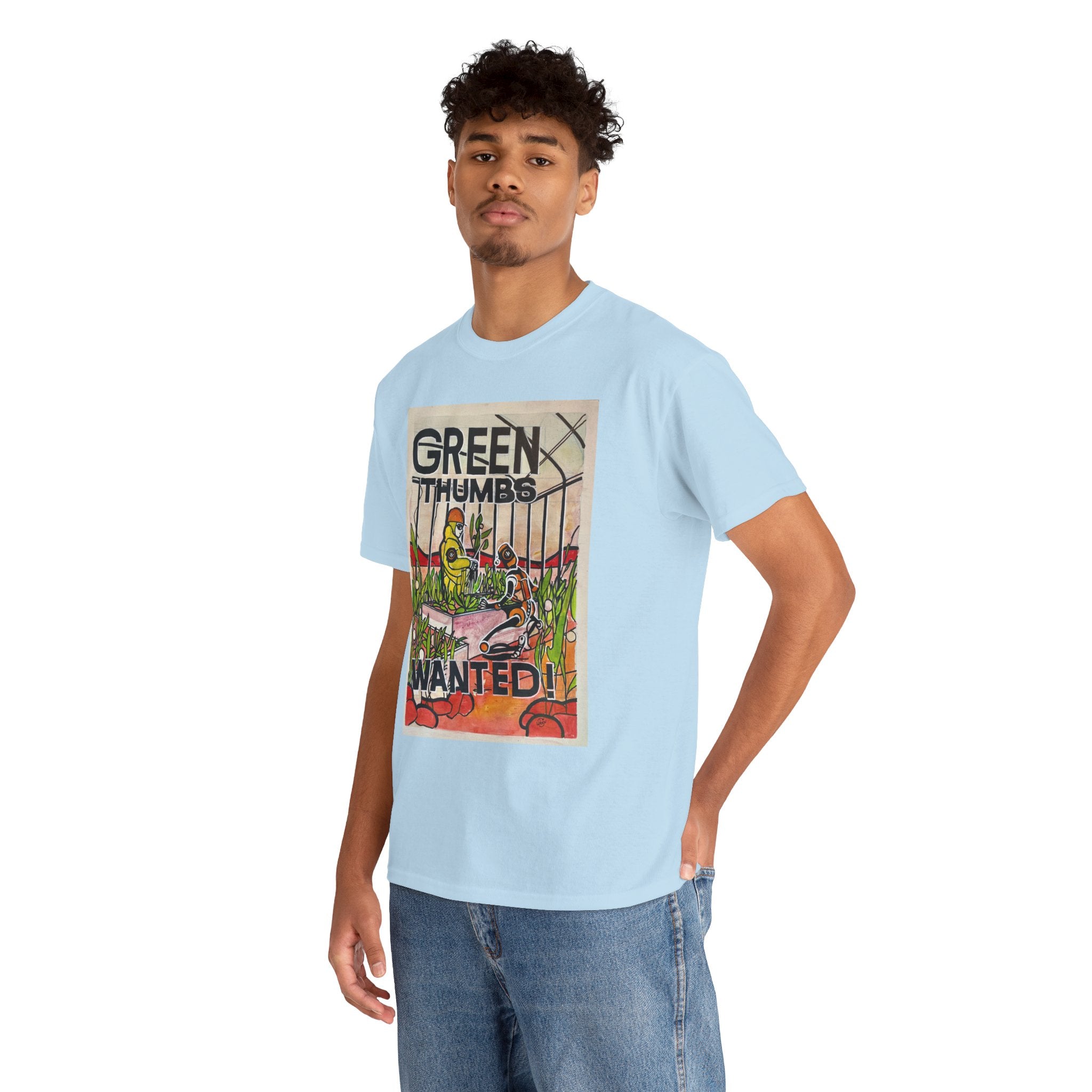Martian Green Thumbs Unisex Heavy Cotton Tee
