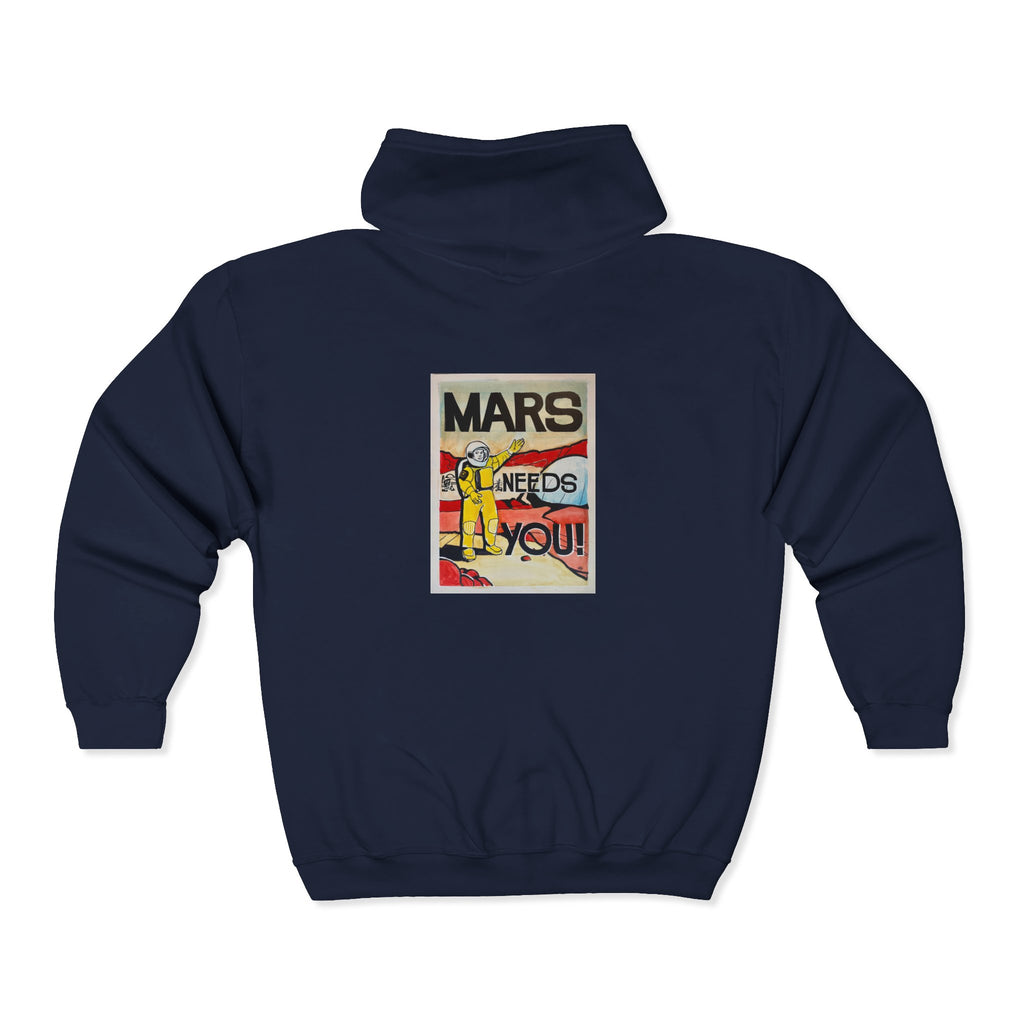Mars Needs You Unisex Heavy Blend Full Zip Hooded Sweatshirt