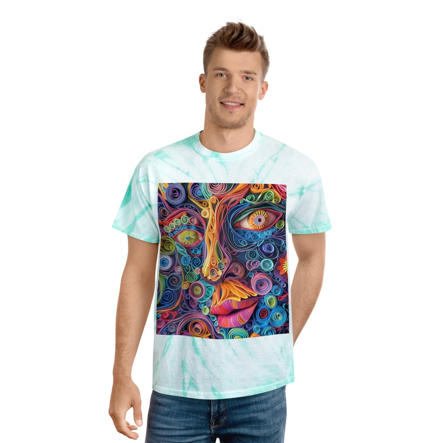 Paper Face Tie-Dye Tee, Cyclone