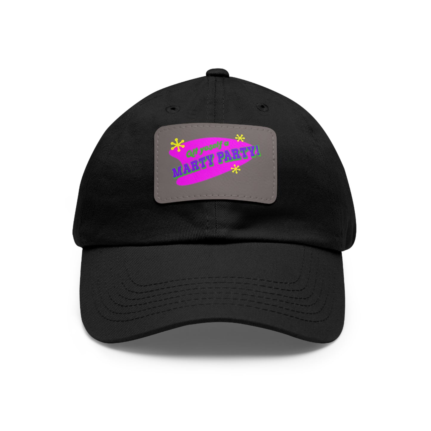 Marty Party Dad Hat with Leather Patch (Rectangle)