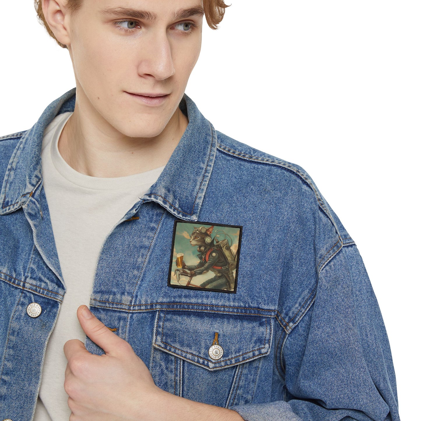 Cat Robot Bike Iron-On Patches