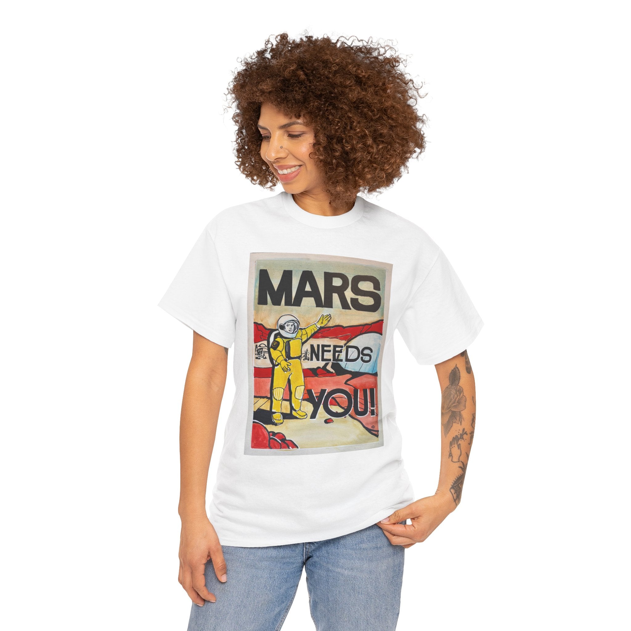 Mars Needs You Unisex Heavy Cotton Tee