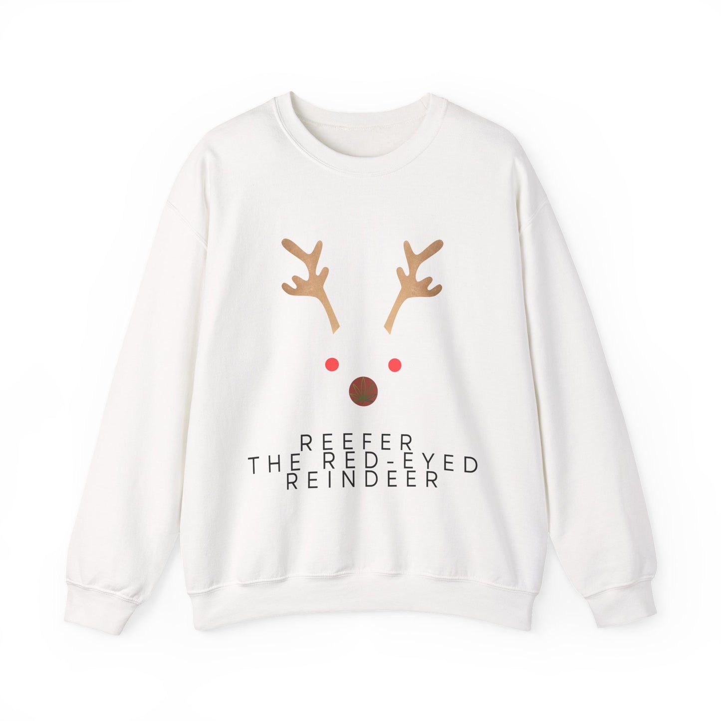 Red Eyed Reindeer Unisex Heavy Blend Crewneck Sweatshirt