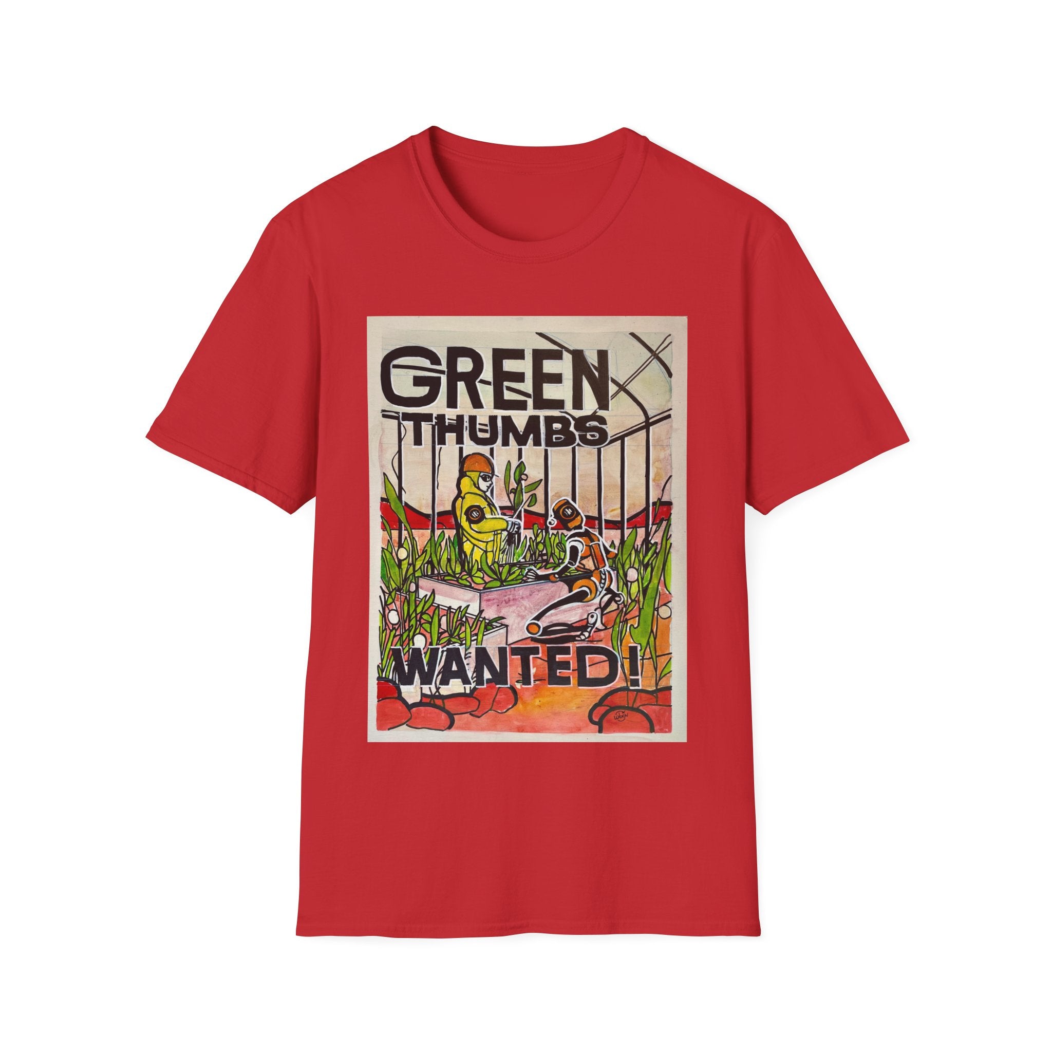 Martian Green Thumbs Unisex Softstyle T-Shirt