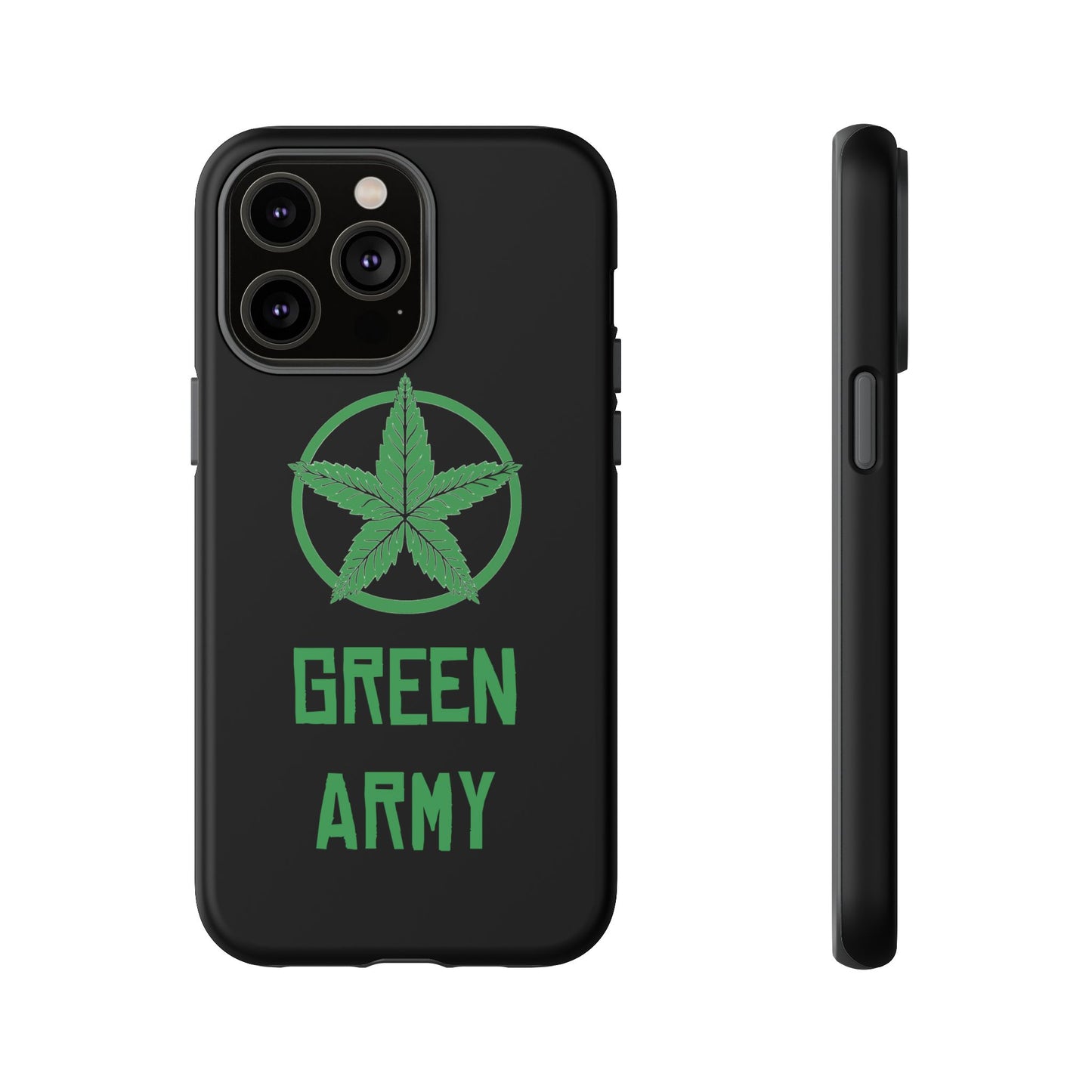 Black Full Green Army Star Leaf Tough Cases