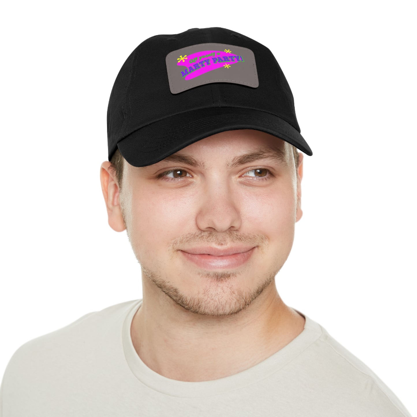 Marty Party Dad Hat with Leather Patch (Rectangle)