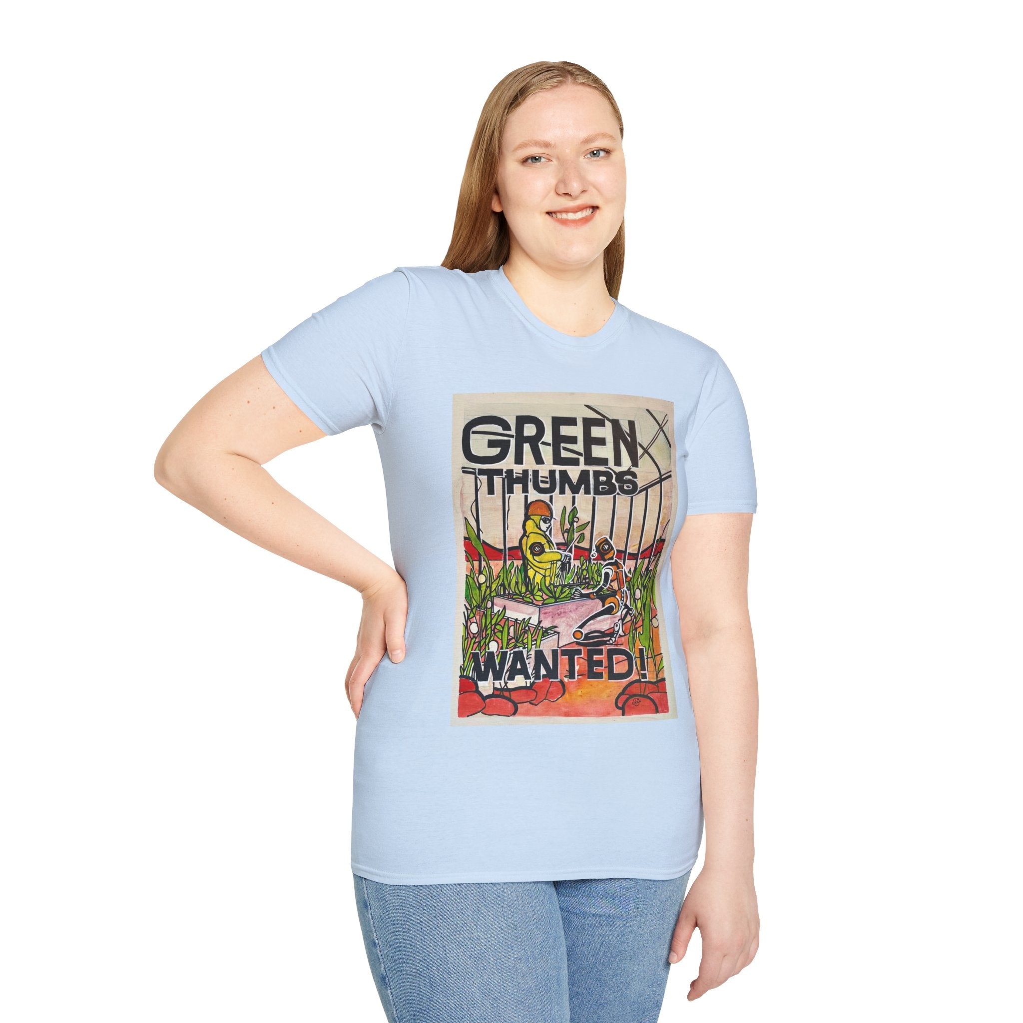 Martian Green Thumbs Unisex Softstyle T-Shirt
