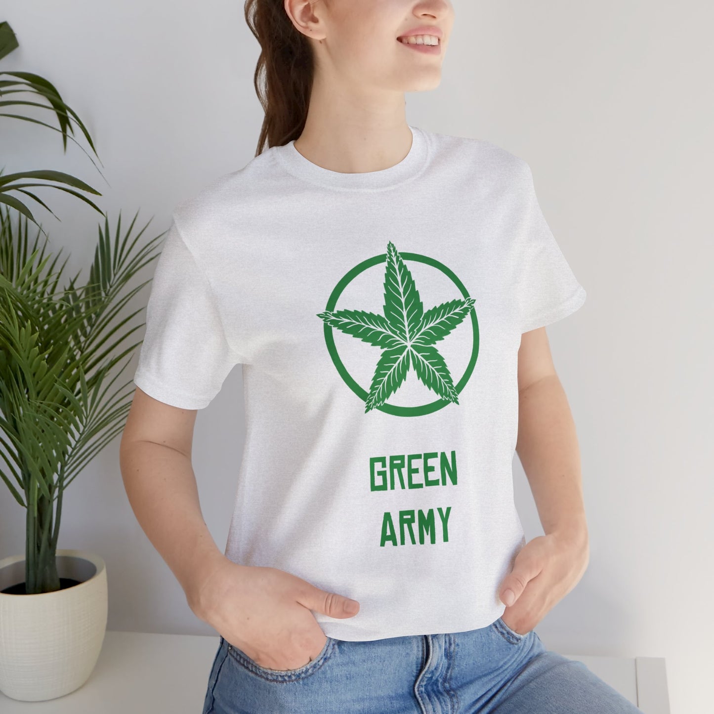 Green Army Star Unisex Jersey Short Sleeve Tee