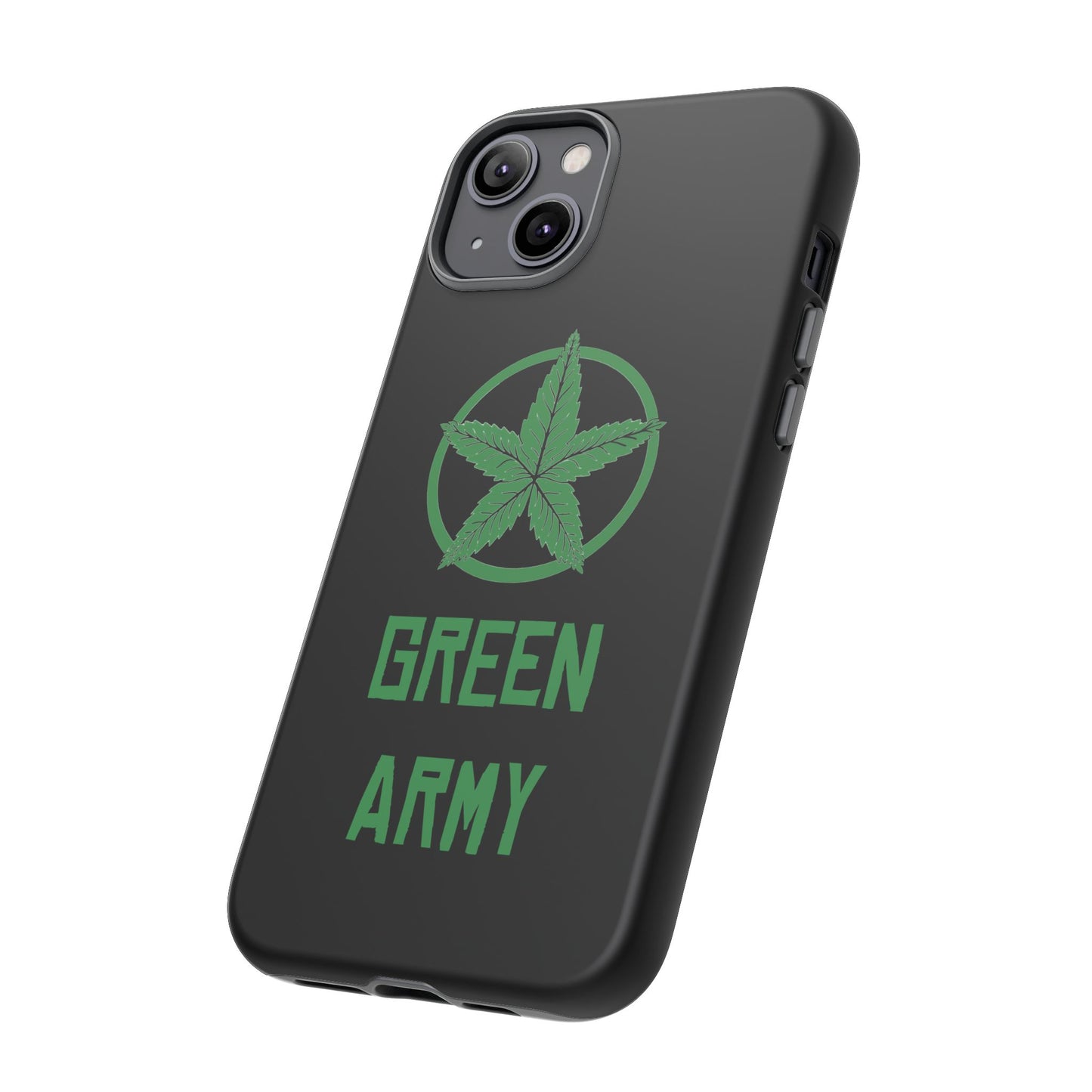 Black Full Green Army Star Leaf Tough Cases