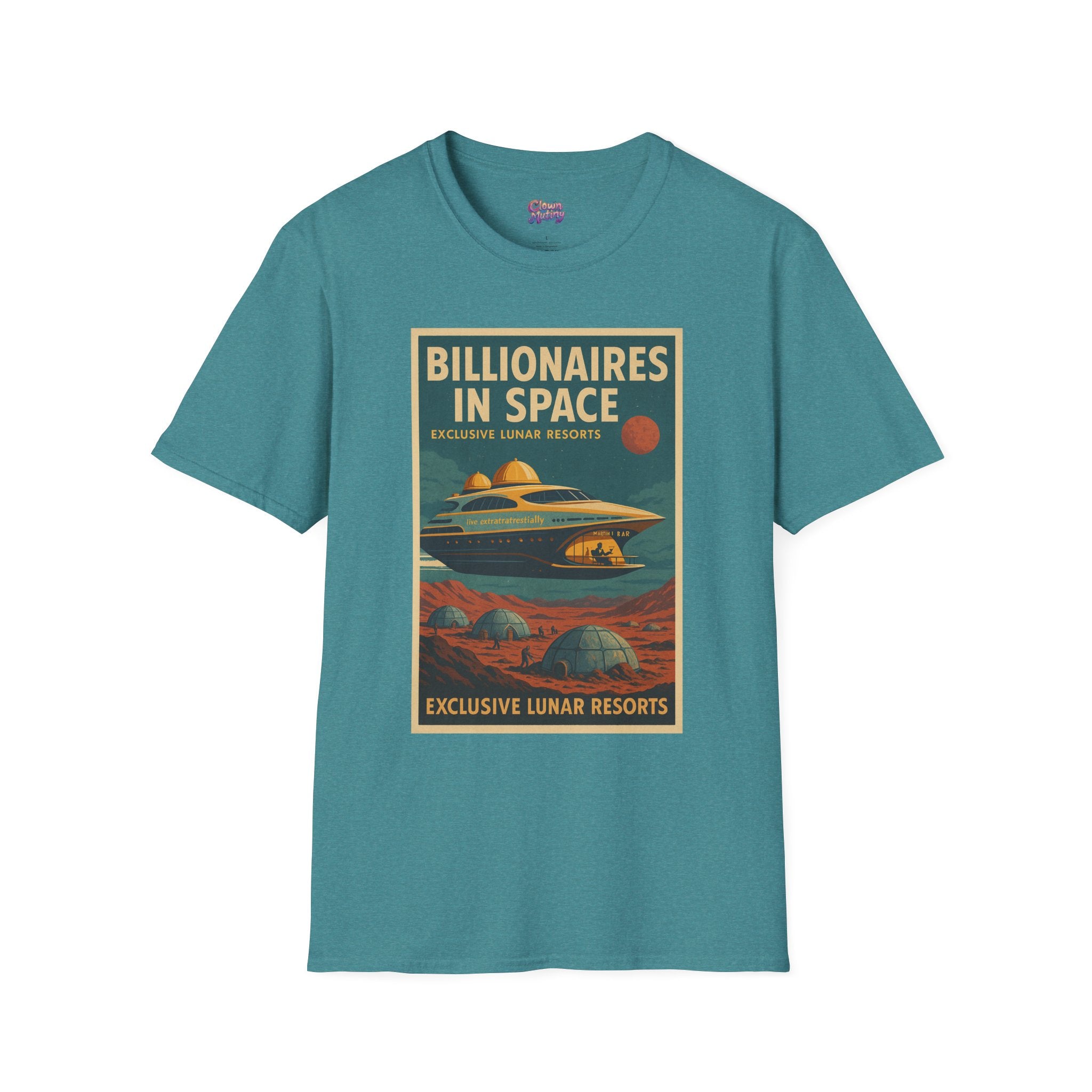 Vintage Billionaires in Space T-Shirt, Space Shirt, Retro NASA Style, Science Fiction Apparel, Lunar Resort Gift