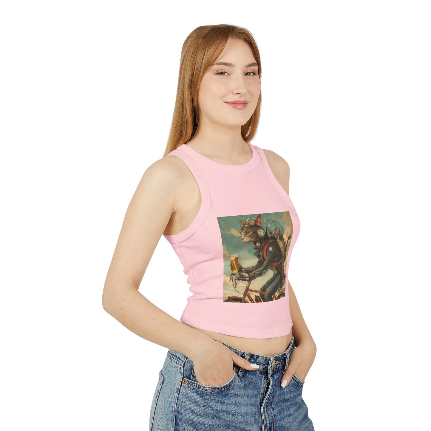 Cat Robot Bike Women's Tank Top - Fun & Unique Summer Apparel