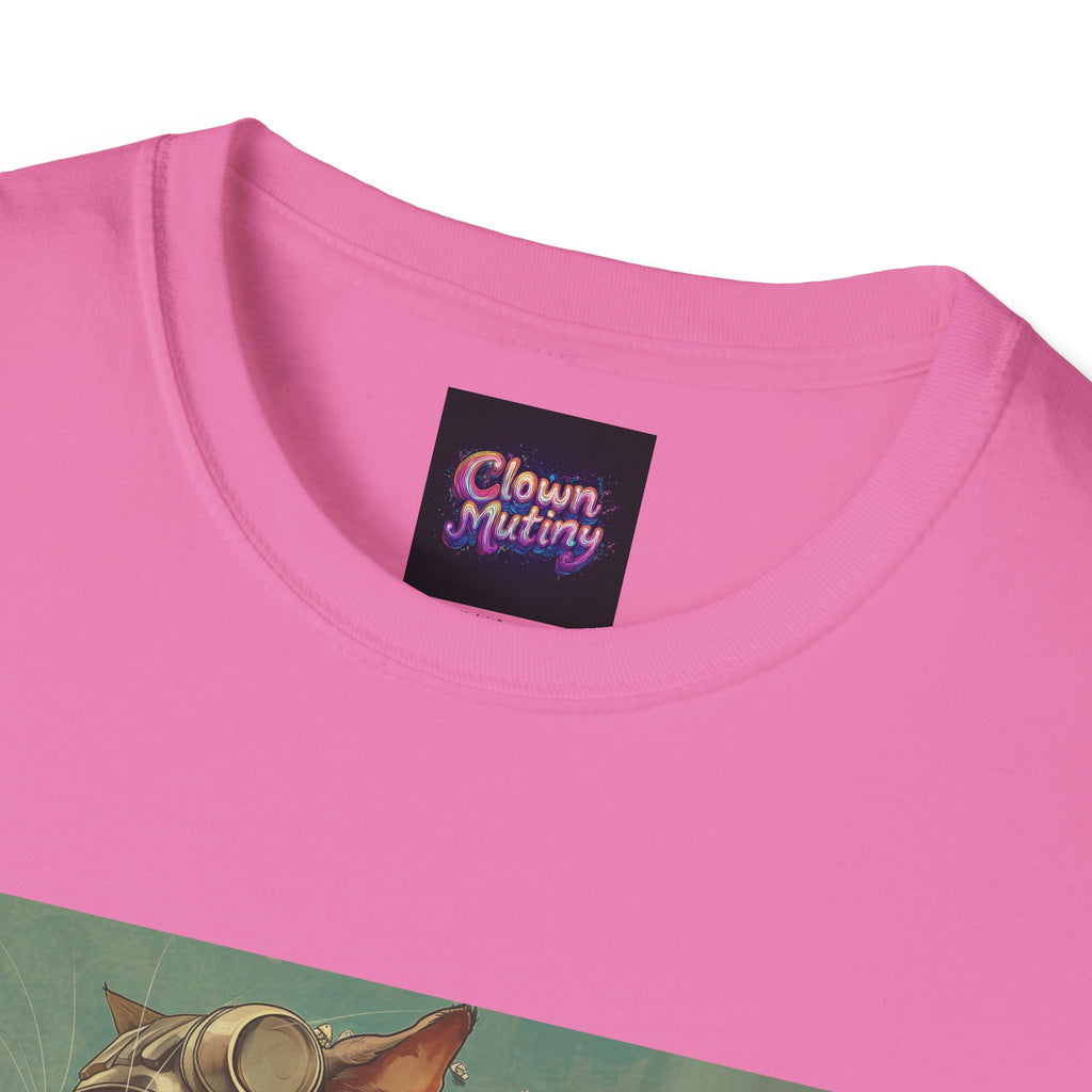 Cat Robot Bike Ride Unisex Softstyle T-Shirt