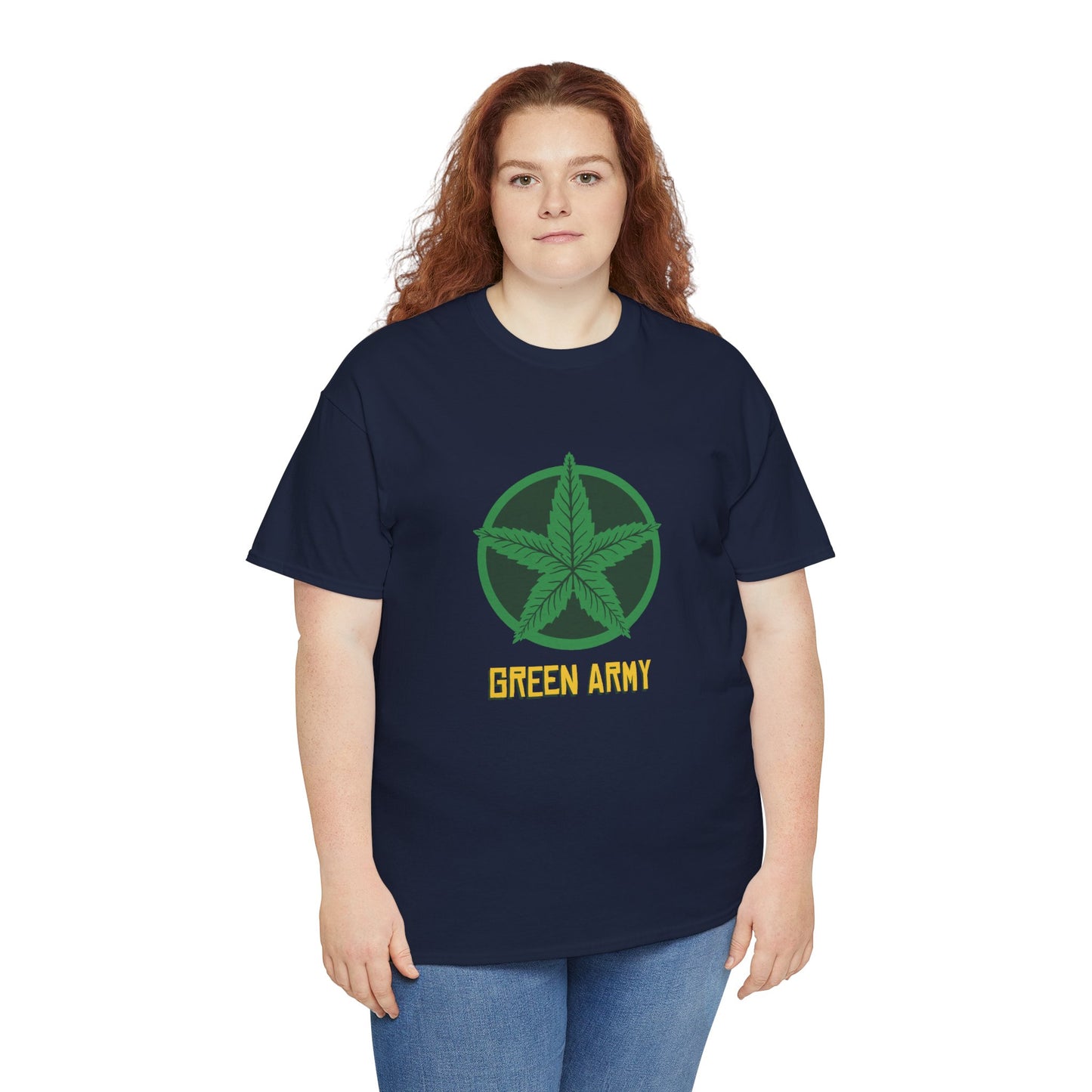 Green Army Star Logo Unisex Heavy Cotton Tee