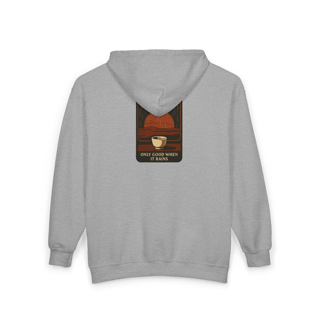 Sake on Mars Zip Hoodie — "I Hear the Sake on Mars Is Only Good When It Rains"