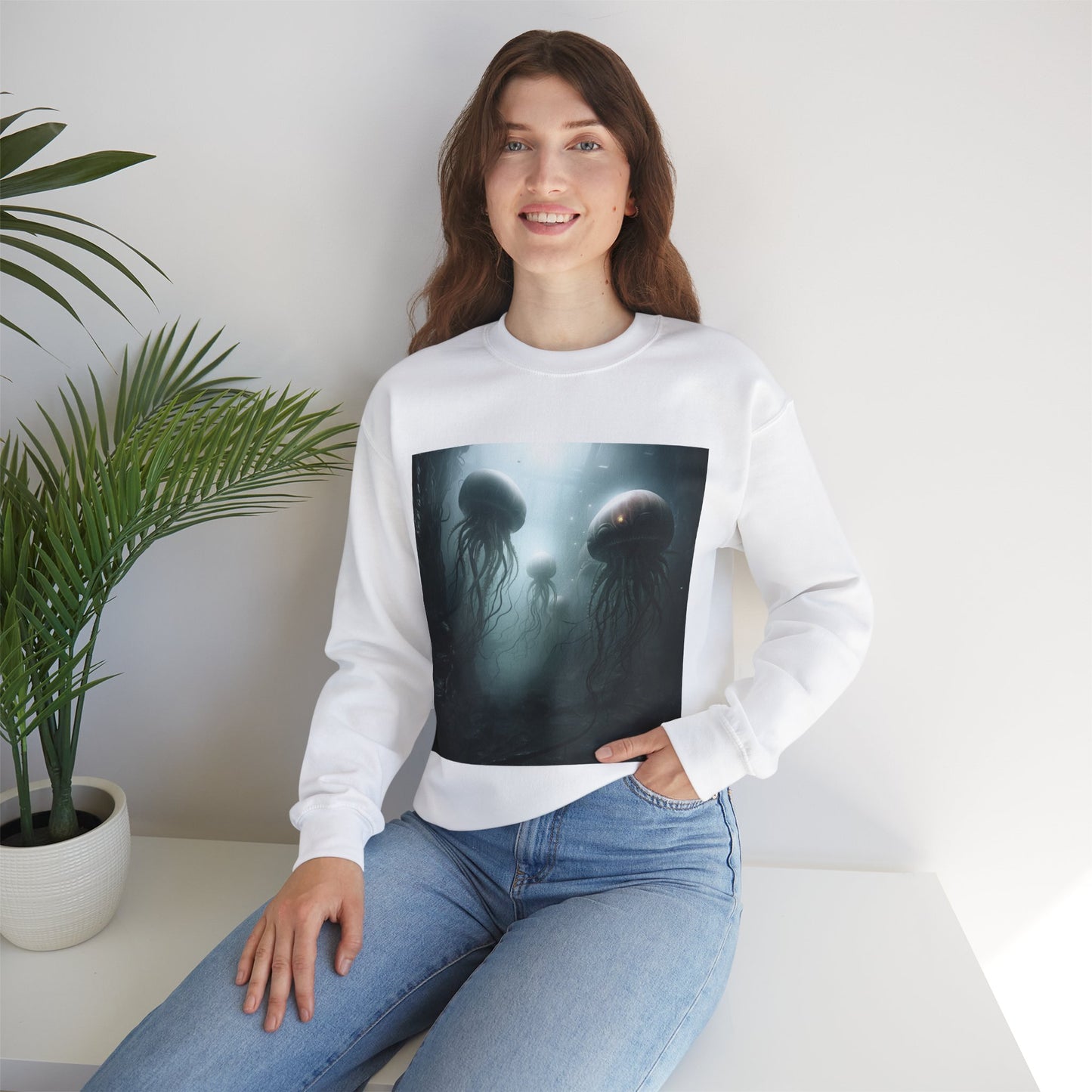 Alien Jellyfish Unisex Heavy Blend Crewneck Sweatshirt