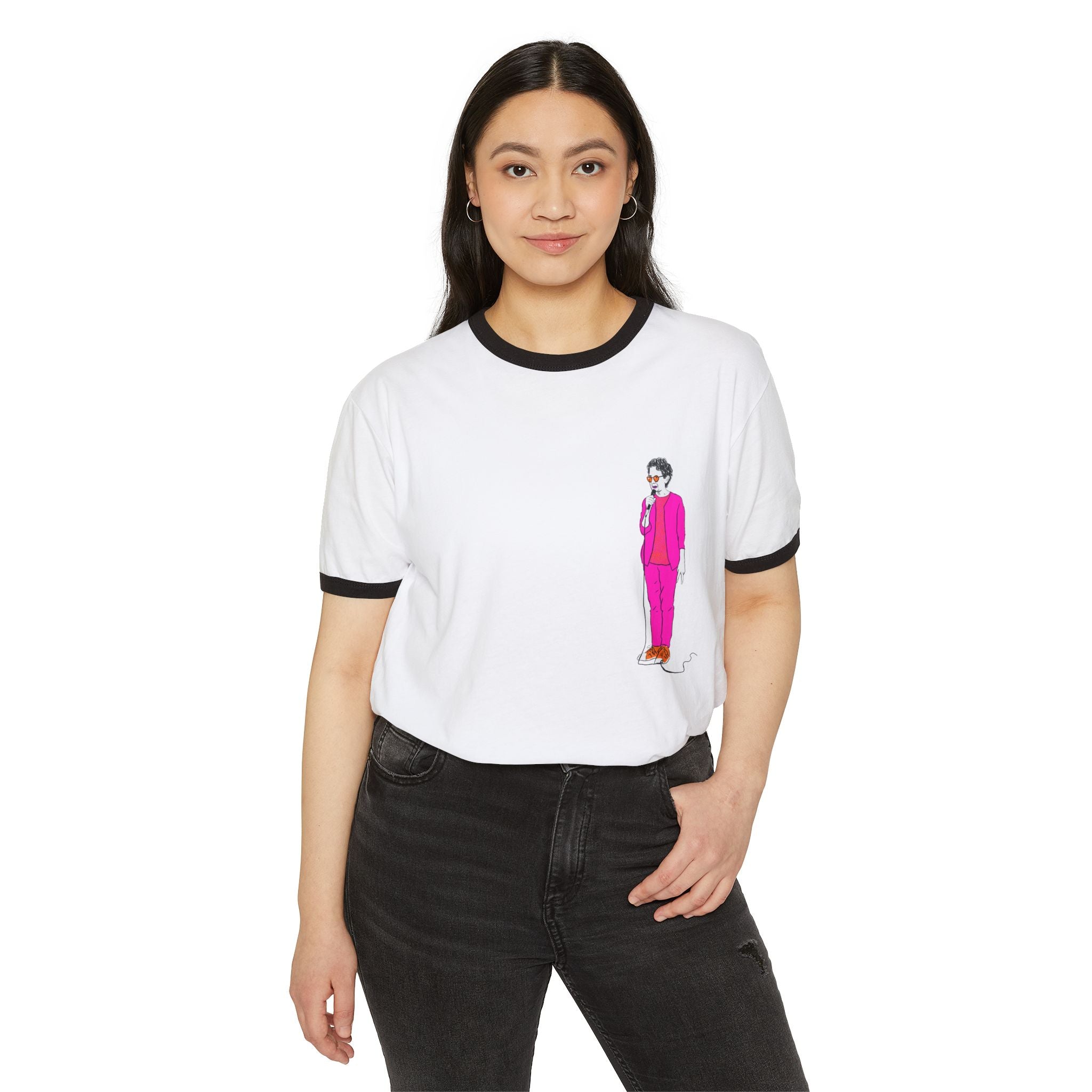 Draw and Guffaw Loren K Little Old Lesbian Unisex Cotton Ringer T-Shirt