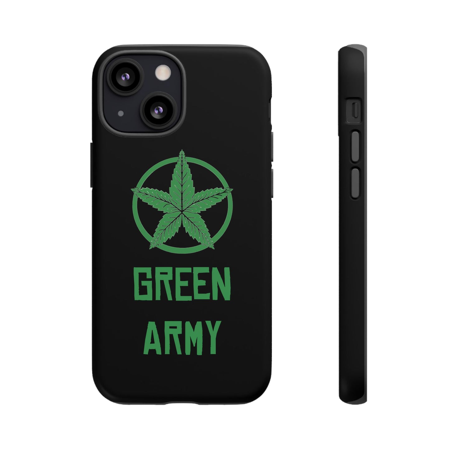 Black Full Green Army Star Leaf Tough Cases