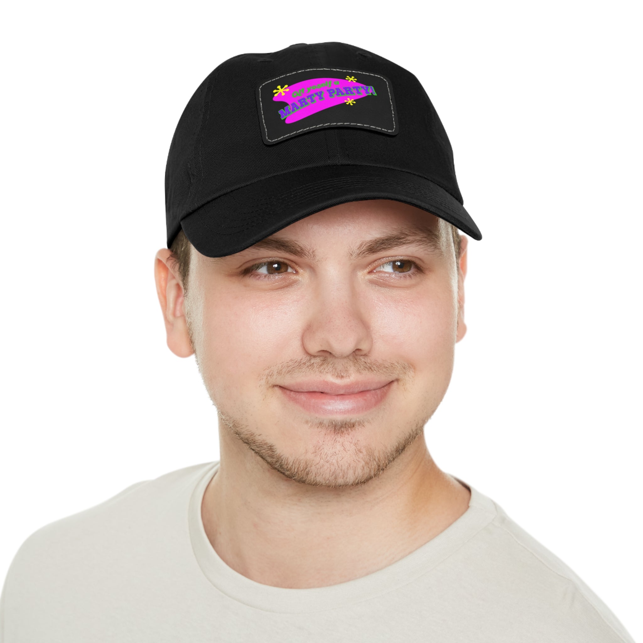 Marty Party Dad Hat with Leather Patch (Rectangle)