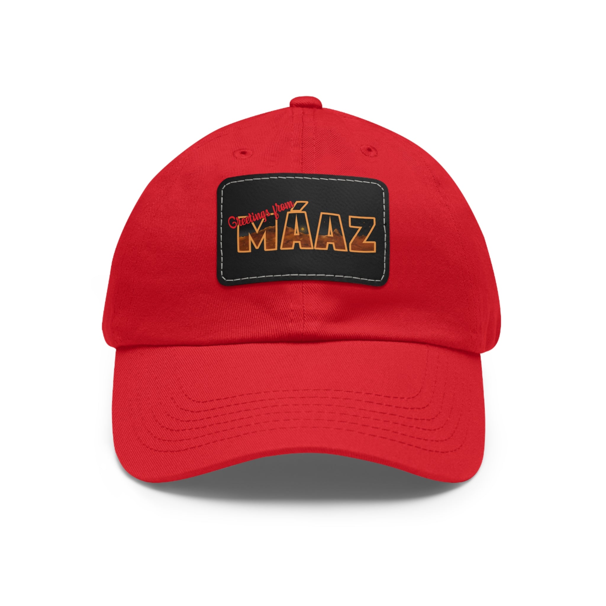 Greetings from Máaz Dad Hat with Leather Patch (Rectangle)
