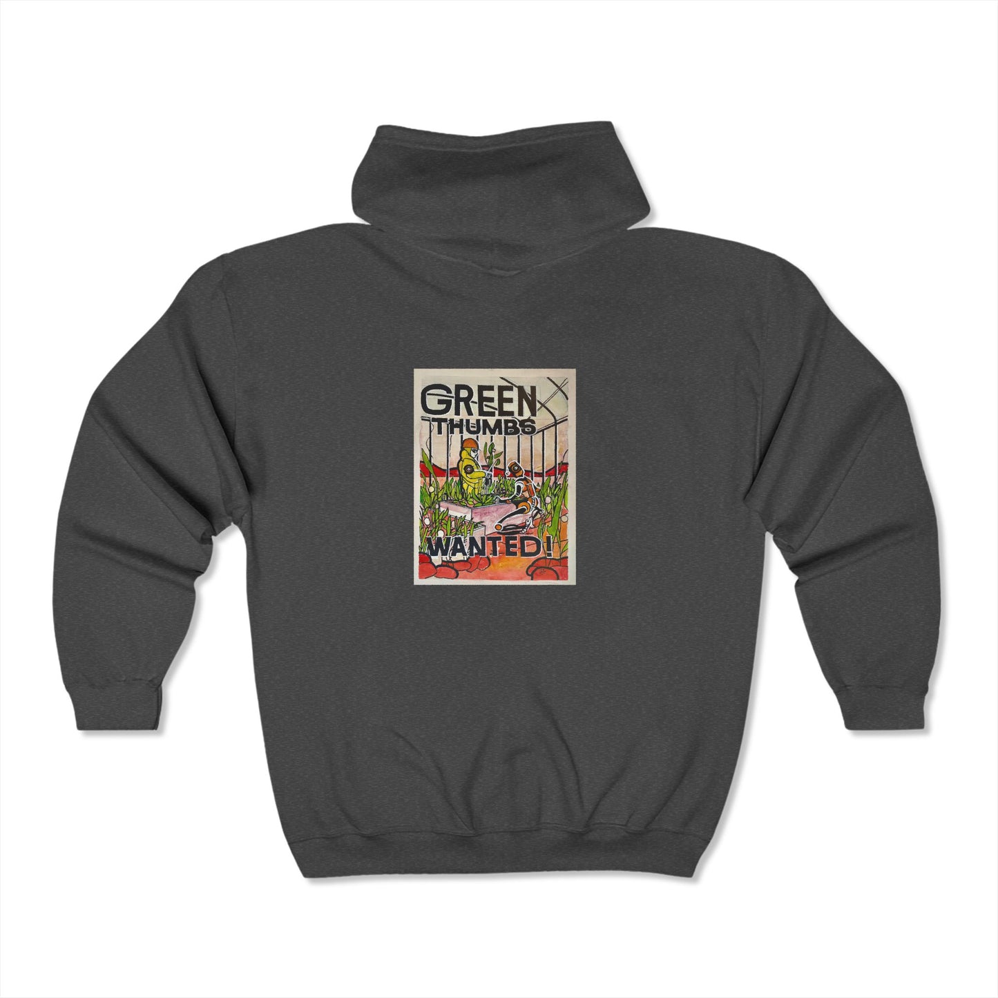 Martian Green Thumbs Unisex Heavy Blend Full Zip Hooded Sweatshirt