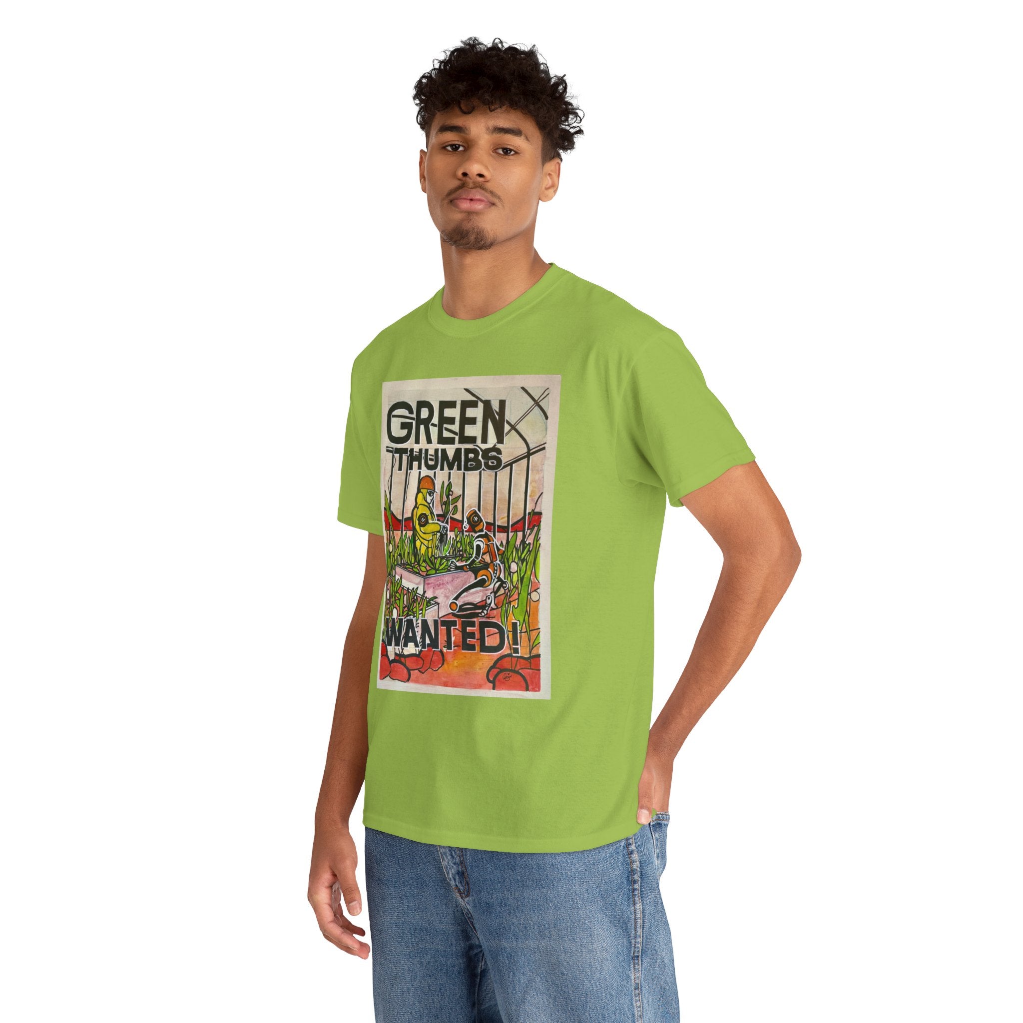 Martian Green Thumbs Unisex Heavy Cotton Tee