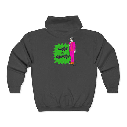 Draw & Gaffaw Loren K Little Old Lesbian Edition Unisex Heavy Blend Full Zip Hooded Sweatshirt
