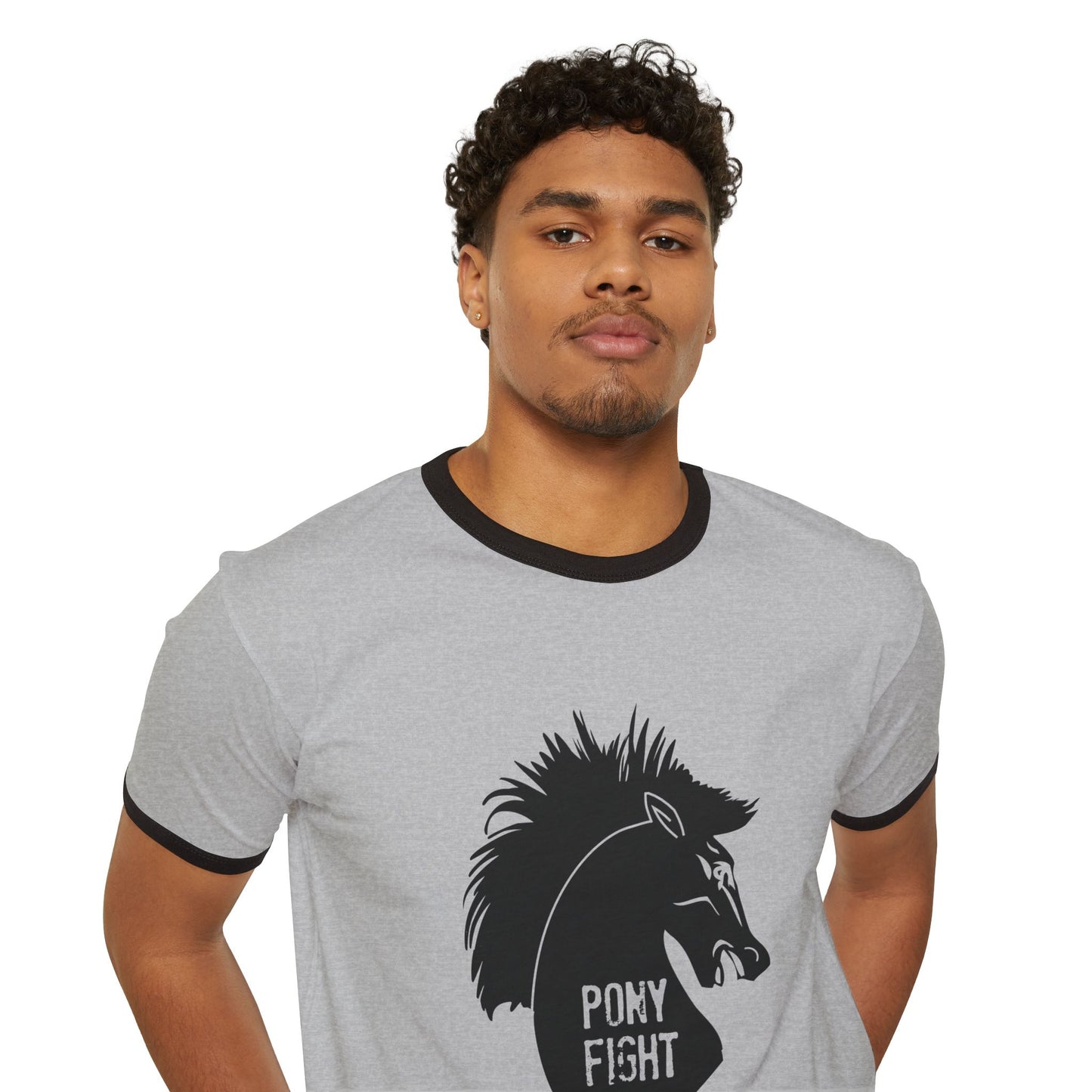 Pony Fight v3 Unisex Cotton Ringer T-Shirt