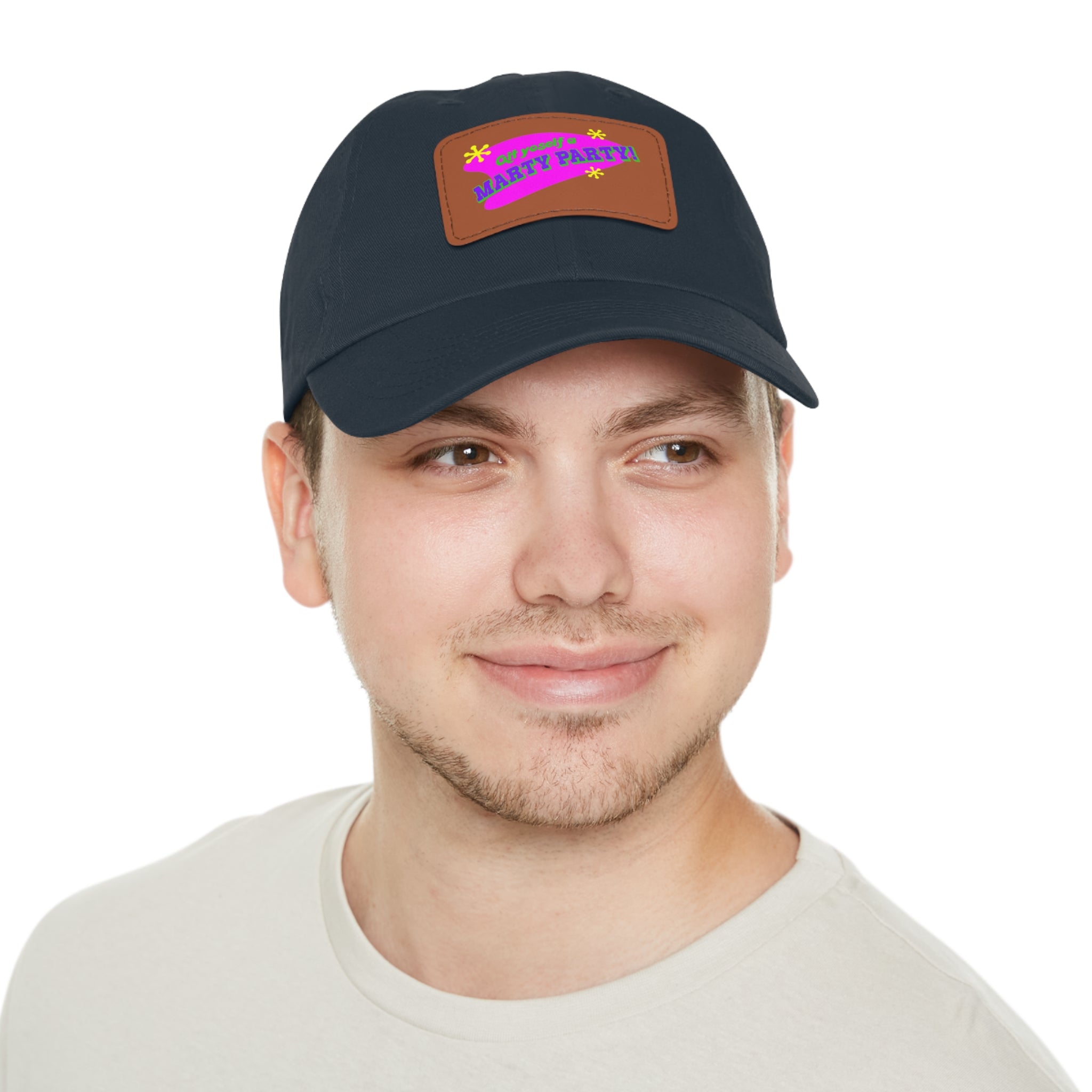 Marty Party Dad Hat with Leather Patch (Rectangle)
