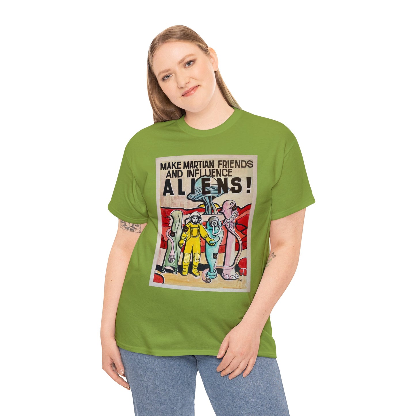 Mars Aliens Unisex Heavy Cotton Tee