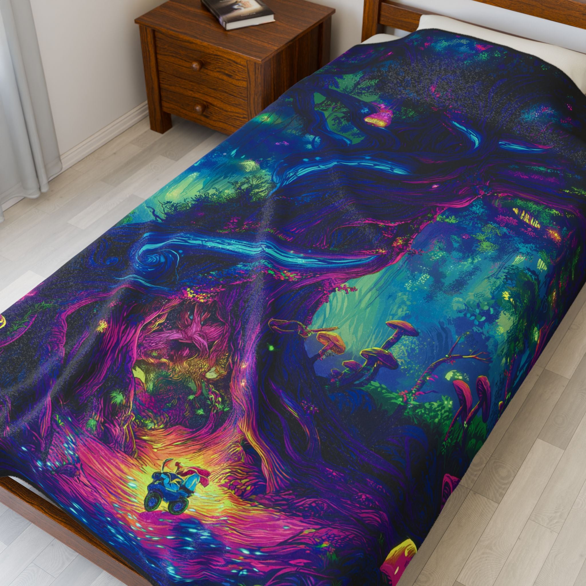 Psychedelic Trees Velveteen Plush Blanket