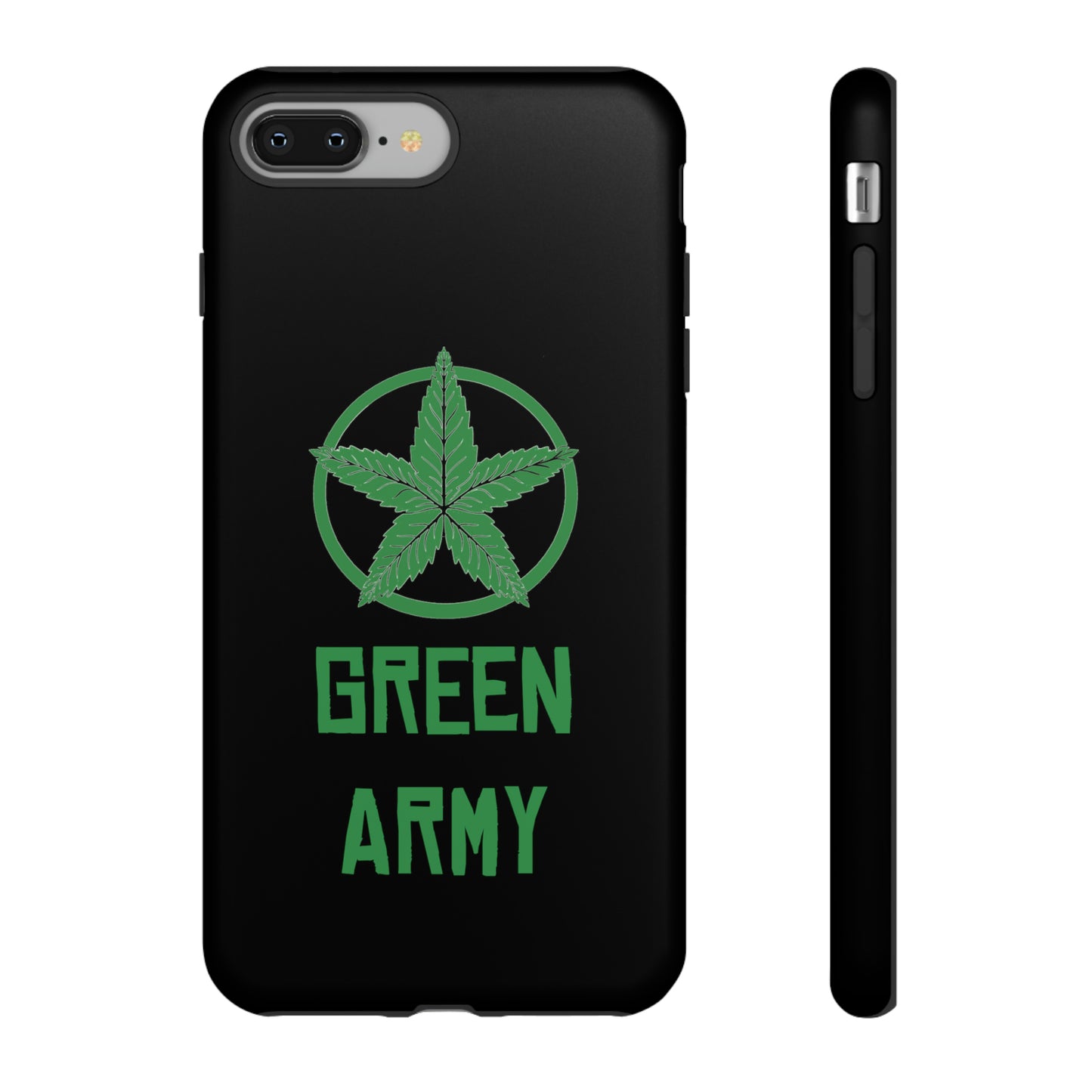 Black Full Green Army Star Leaf Tough Cases