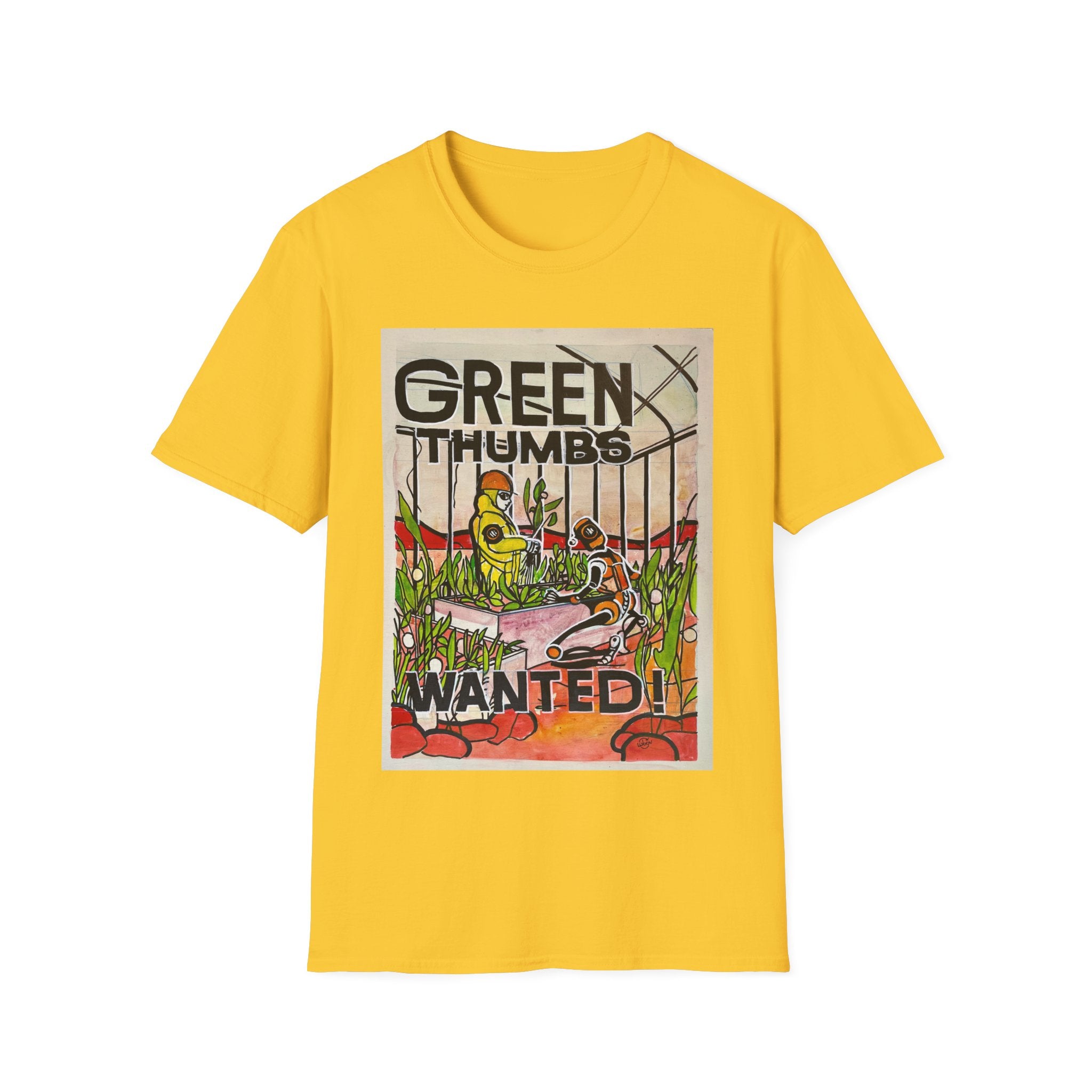 Martian Green Thumbs Unisex Softstyle T-Shirt