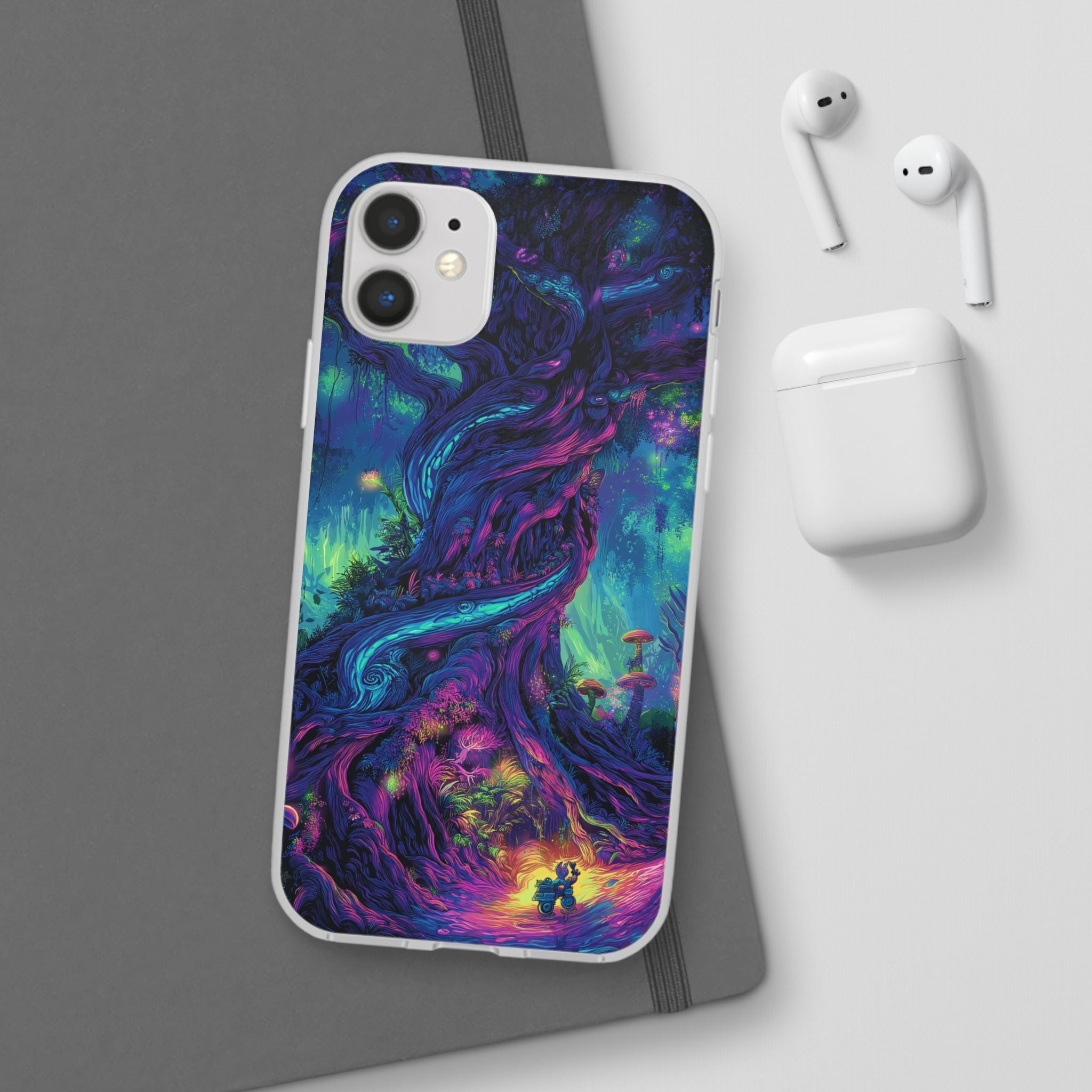Psychedelic Tree Vibrant Fantasy Flexi Case - Enchanted Forest Design