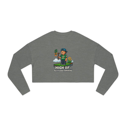 High AF Altitude Farming Women's Cropped Sweatshirt - Trendy Casual Wear for Eco-Conscious Lifestyle