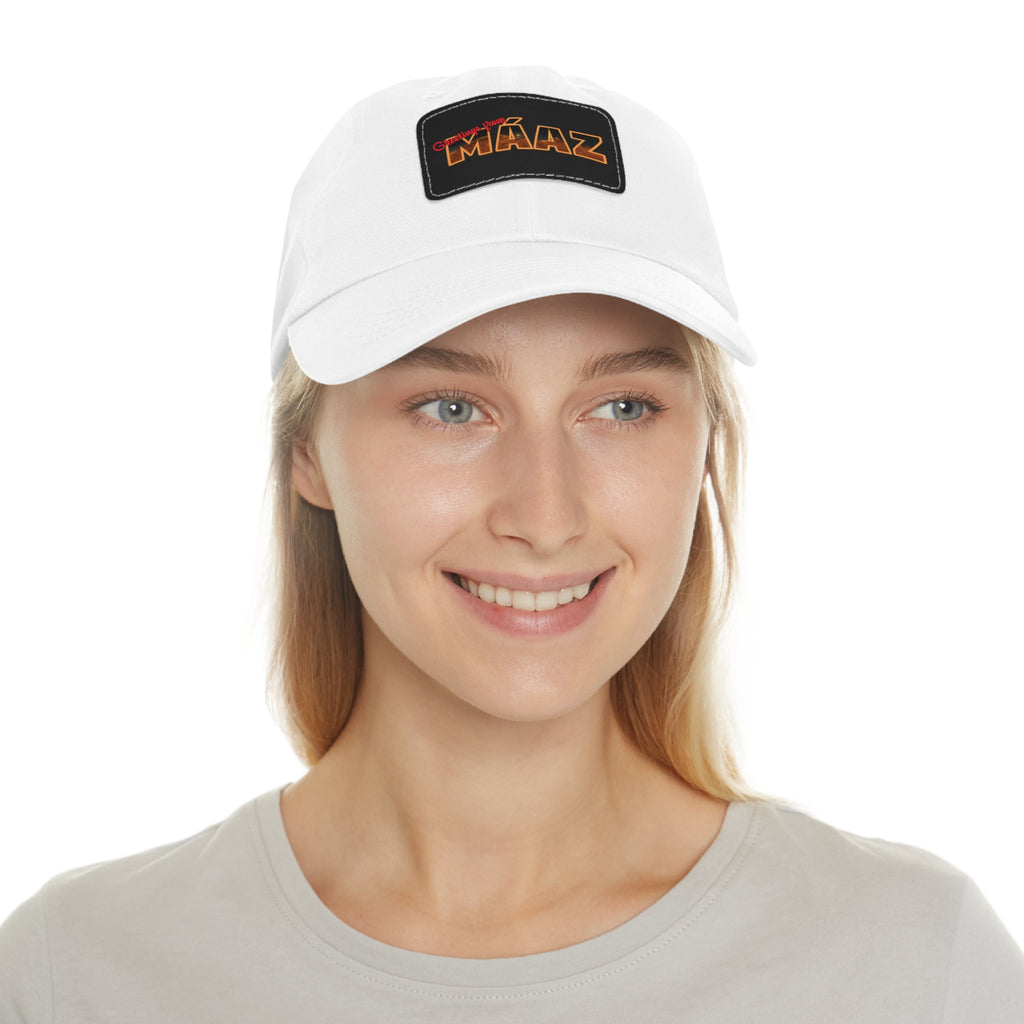 Greetings from Máaz Dad Hat with Leather Patch (Rectangle)