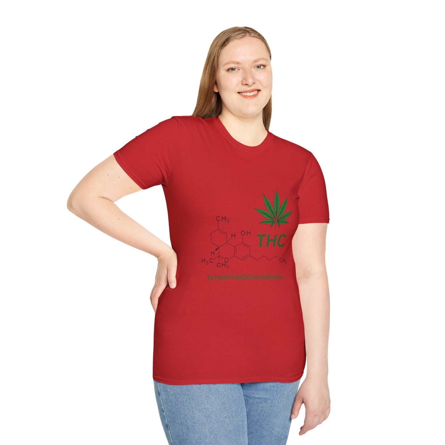 THC Molecule Unisex Softstyle T-Shirt