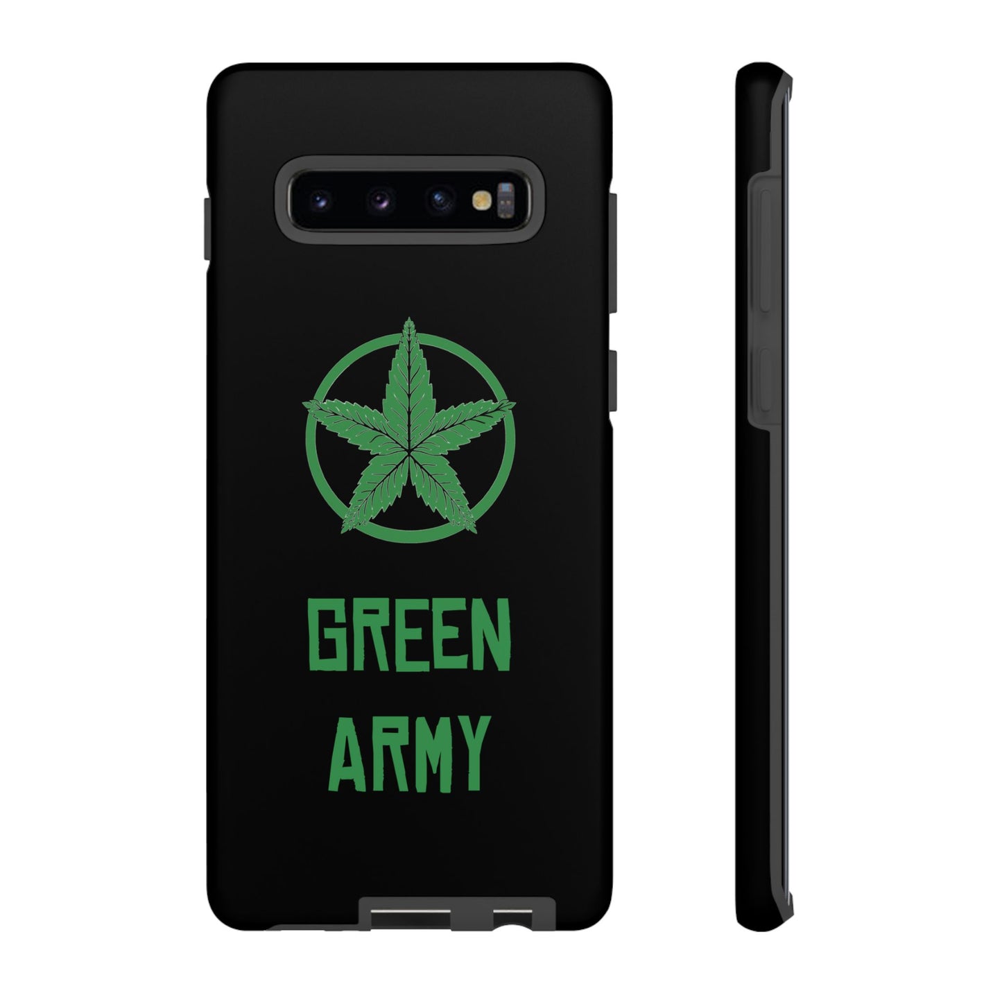 Black Full Green Army Star Leaf Tough Cases