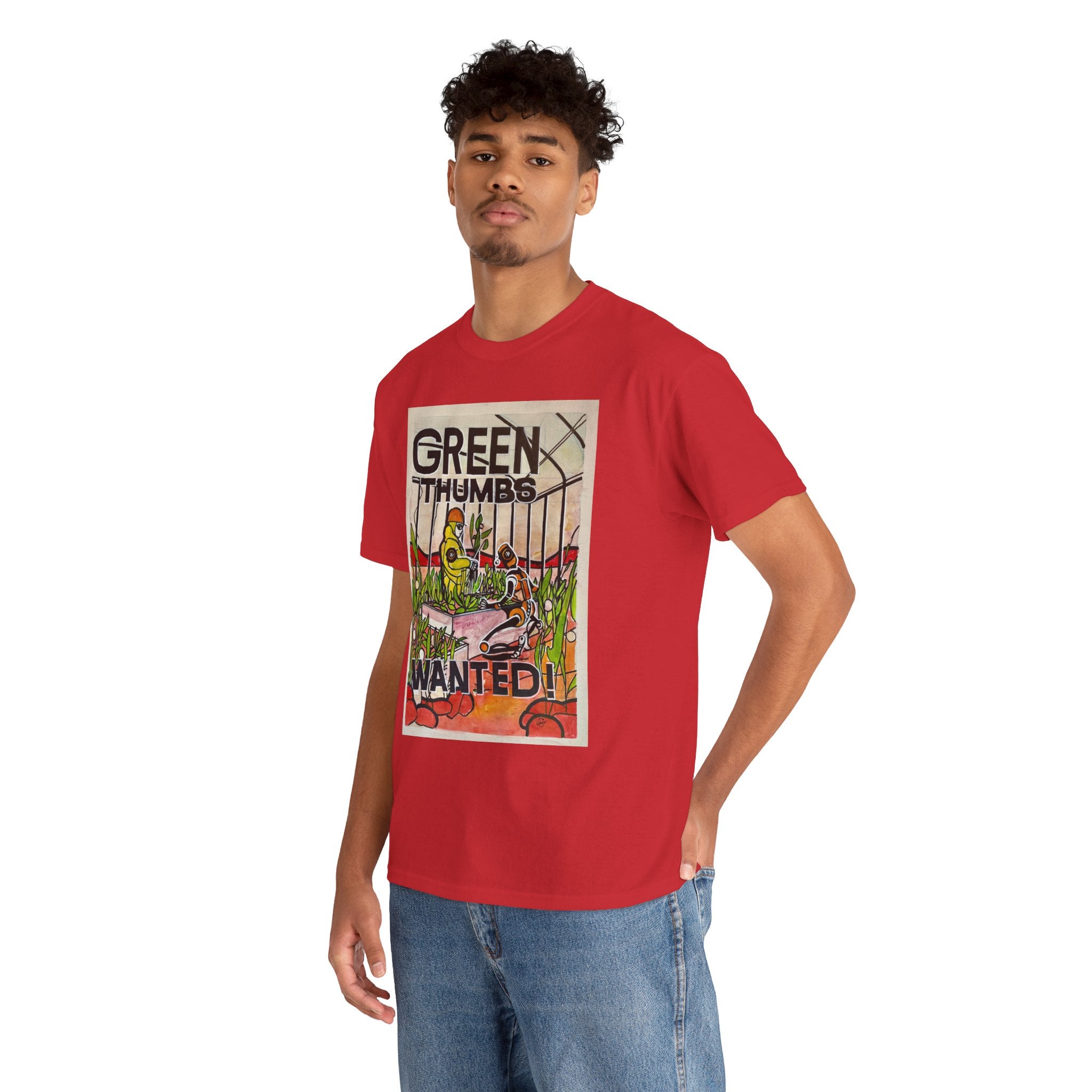 Martian Green Thumbs Unisex Heavy Cotton Tee