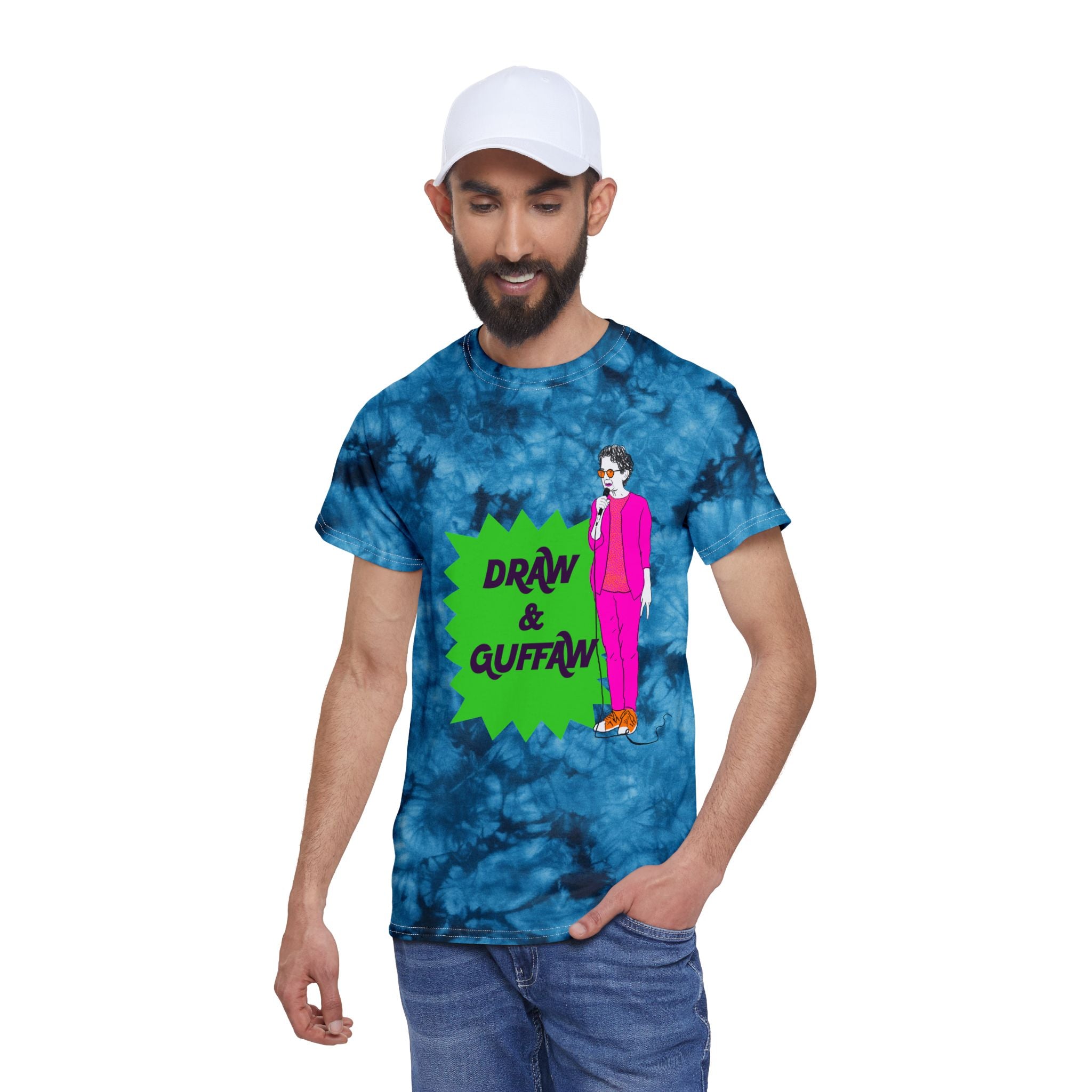 Draw and Guffaw Tie-Dye Tee, Crystal