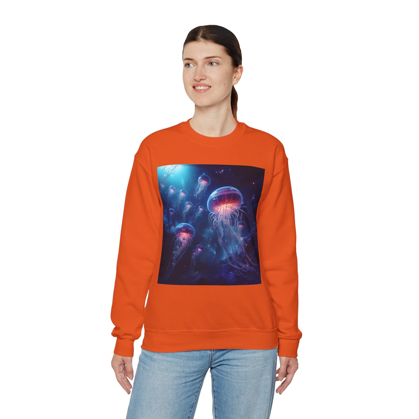 Jellyfish in Space Unisex Heavy Blend Crewneck Sweatshirt