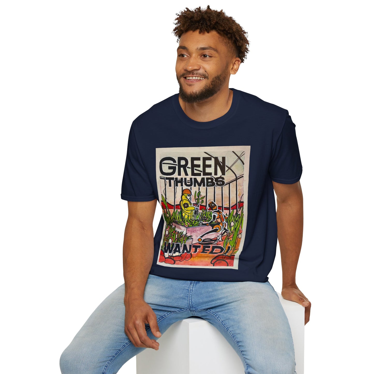 Martian Green Thumbs Unisex Softstyle T-Shirt