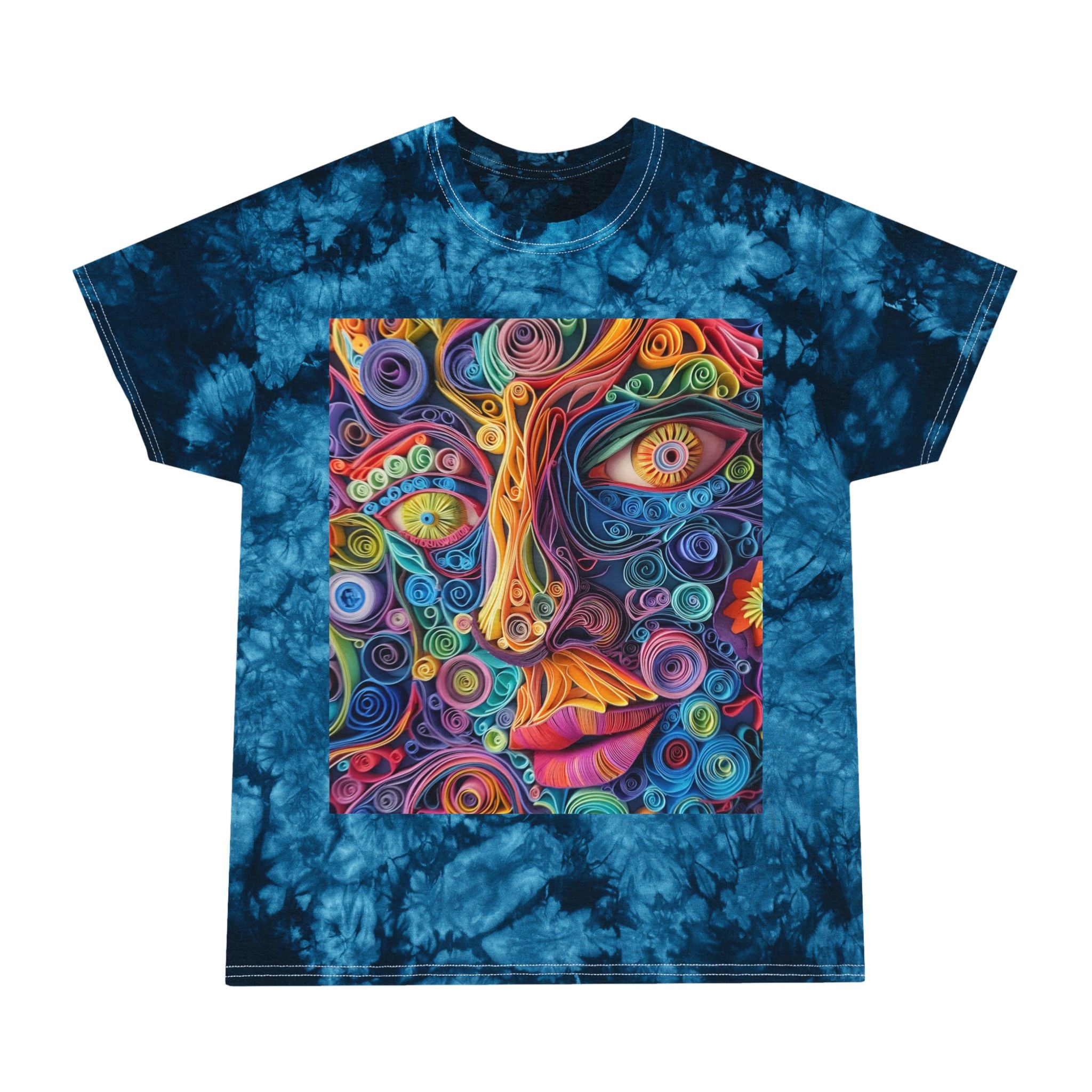 Paper Face Tie-Dye Tee, Crystal