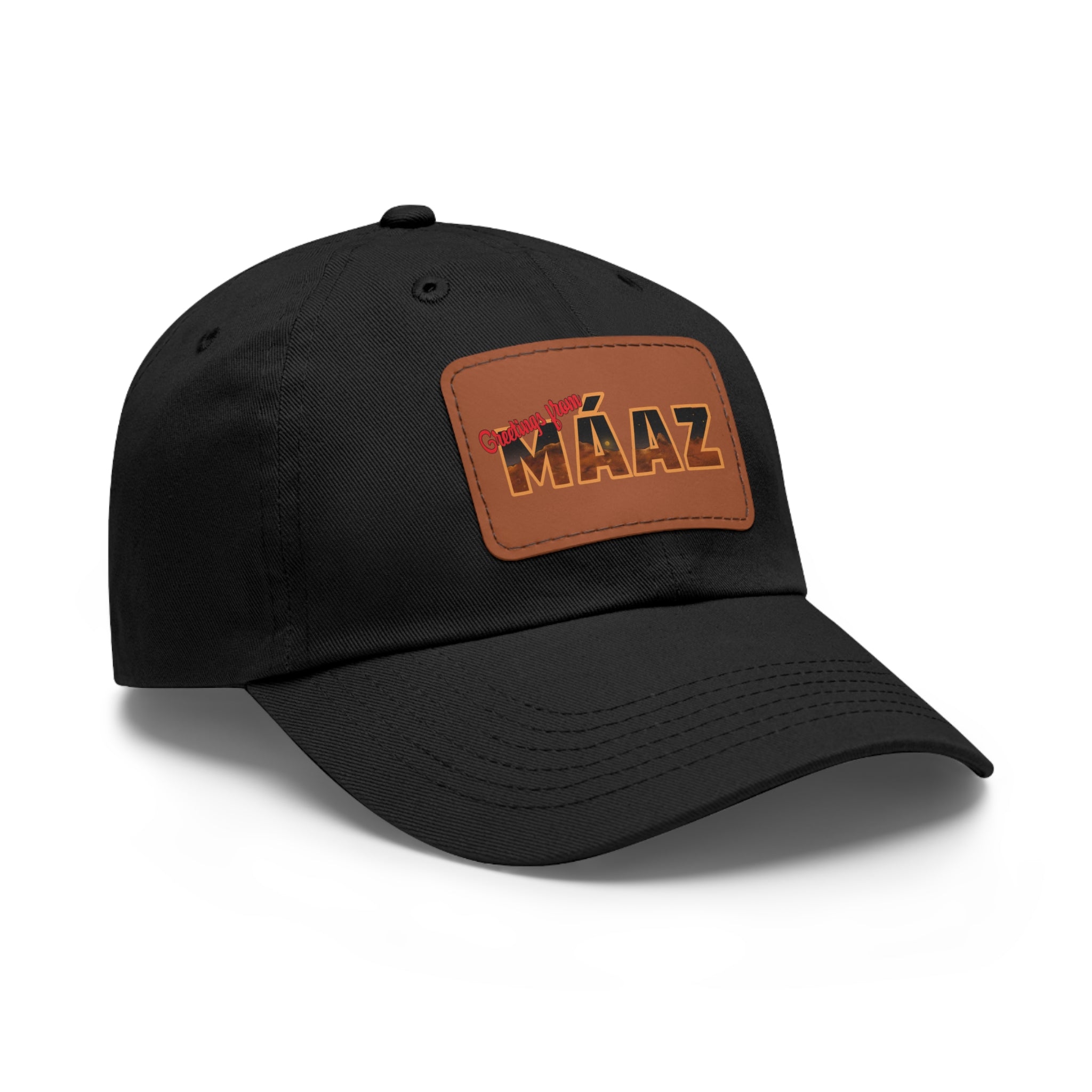 Greetings from Máaz Dad Hat with Leather Patch (Rectangle)