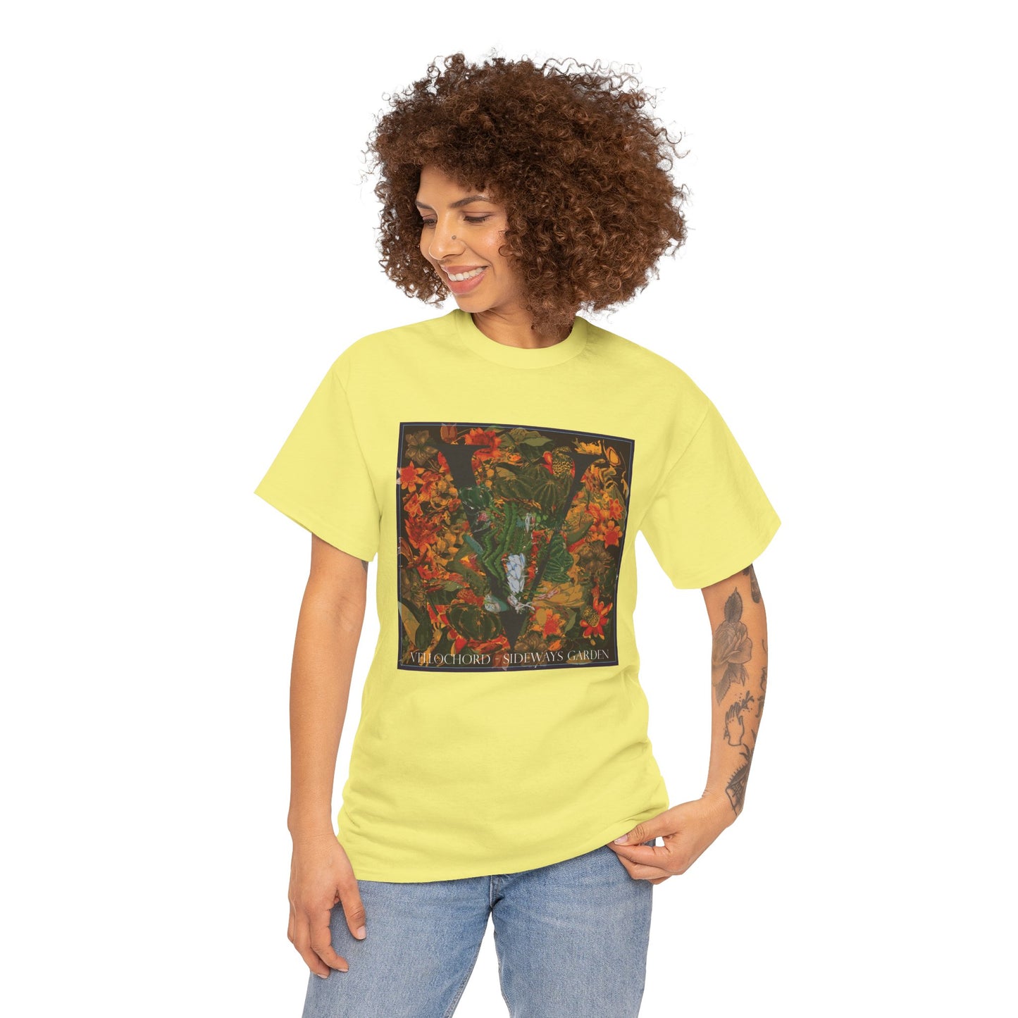 Official Vellochord Sideways Garden Unisex Heavy Cotton Tee