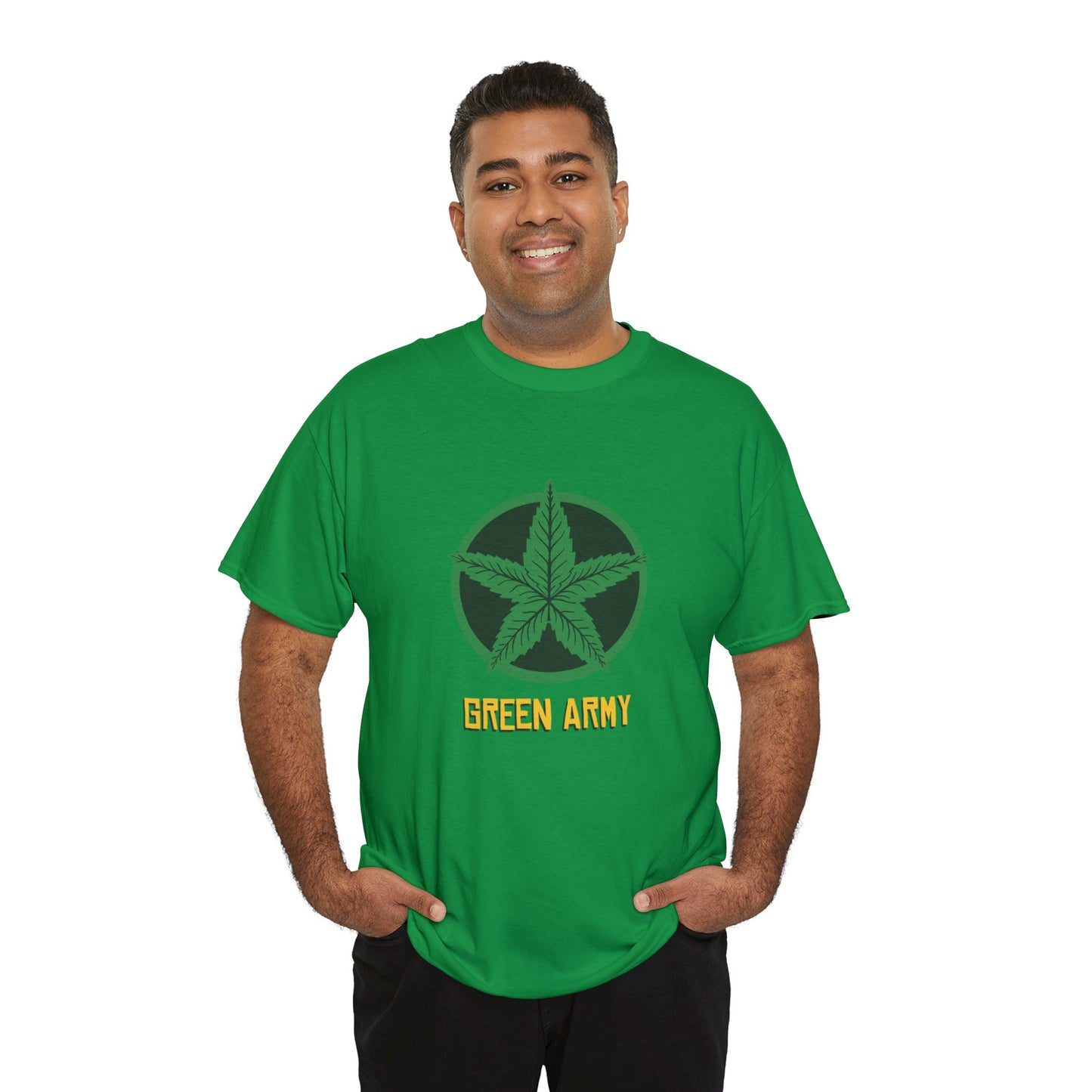 Green Army Star Logo Unisex Heavy Cotton Tee