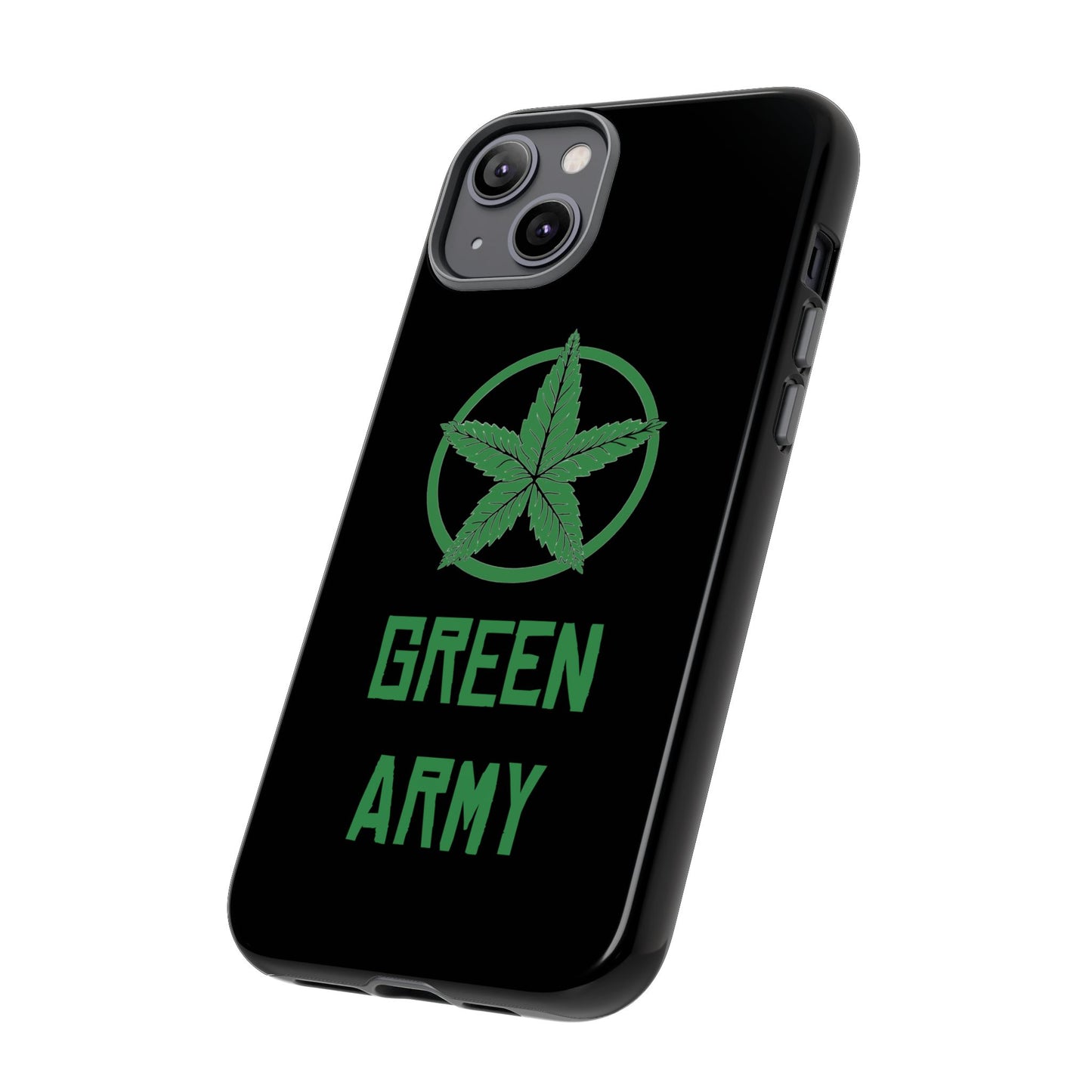 Black Full Green Army Star Leaf Tough Cases