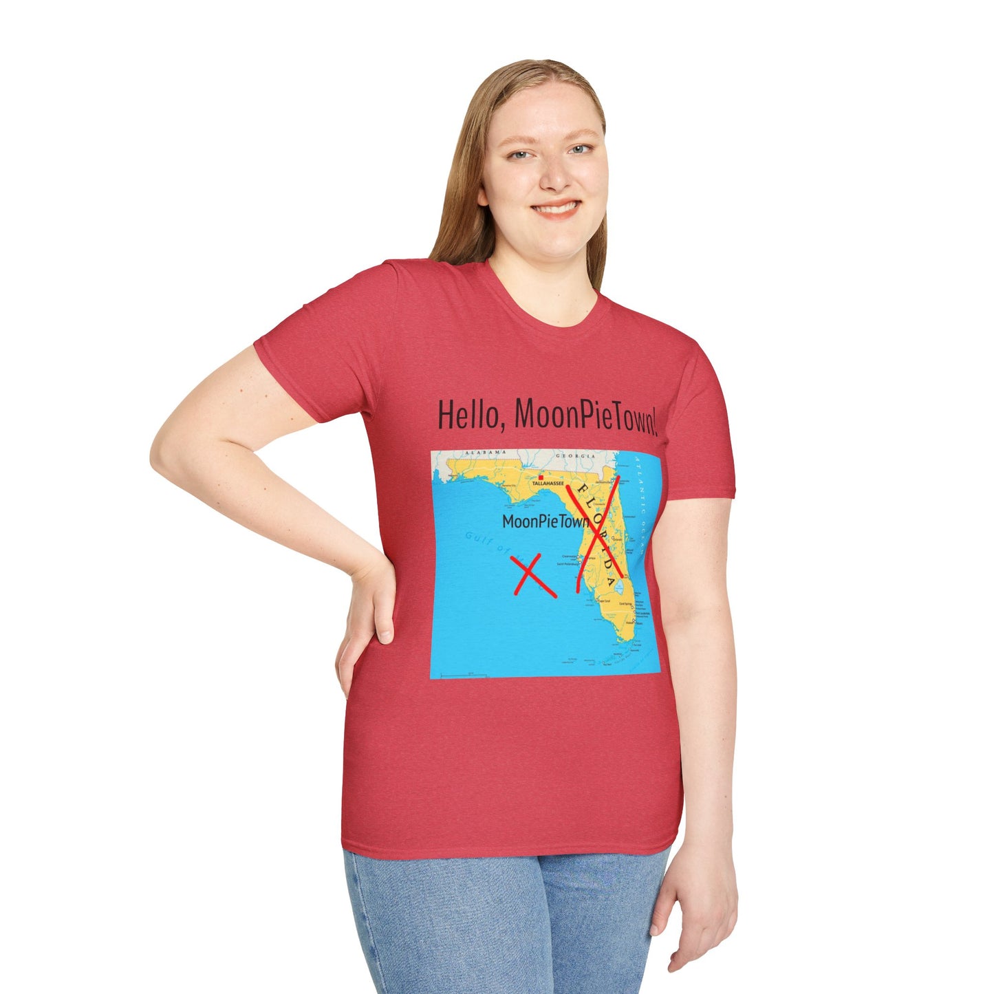 Hello MoonPieTown Unisex T-Shirt - Fun Florida Map Design