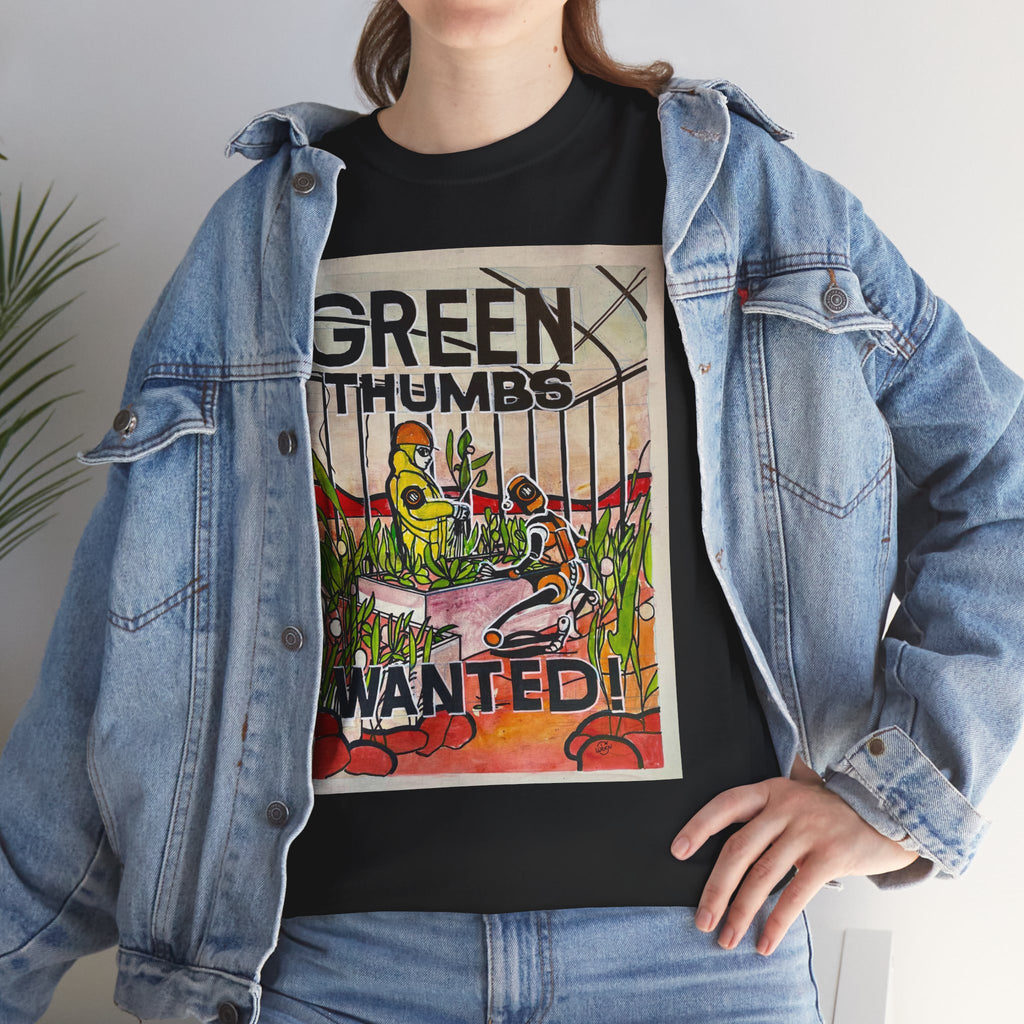 Martian Green Thumbs Unisex Heavy Cotton Tee
